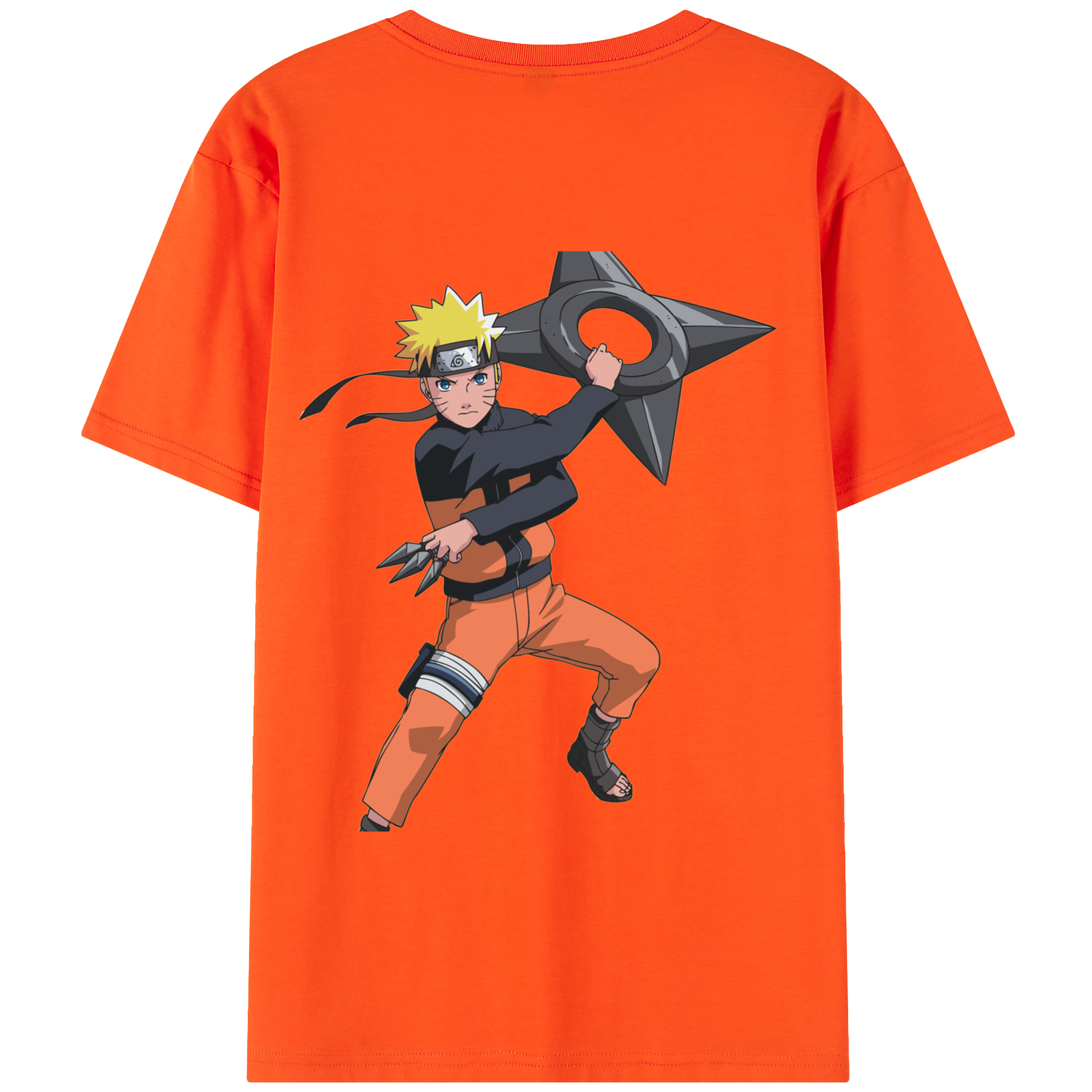 （画像用） NARUTO -ナルト- うずまき ナルト Uzumaki Naruto 綿100％半袖Tシャツ（背面プリント）