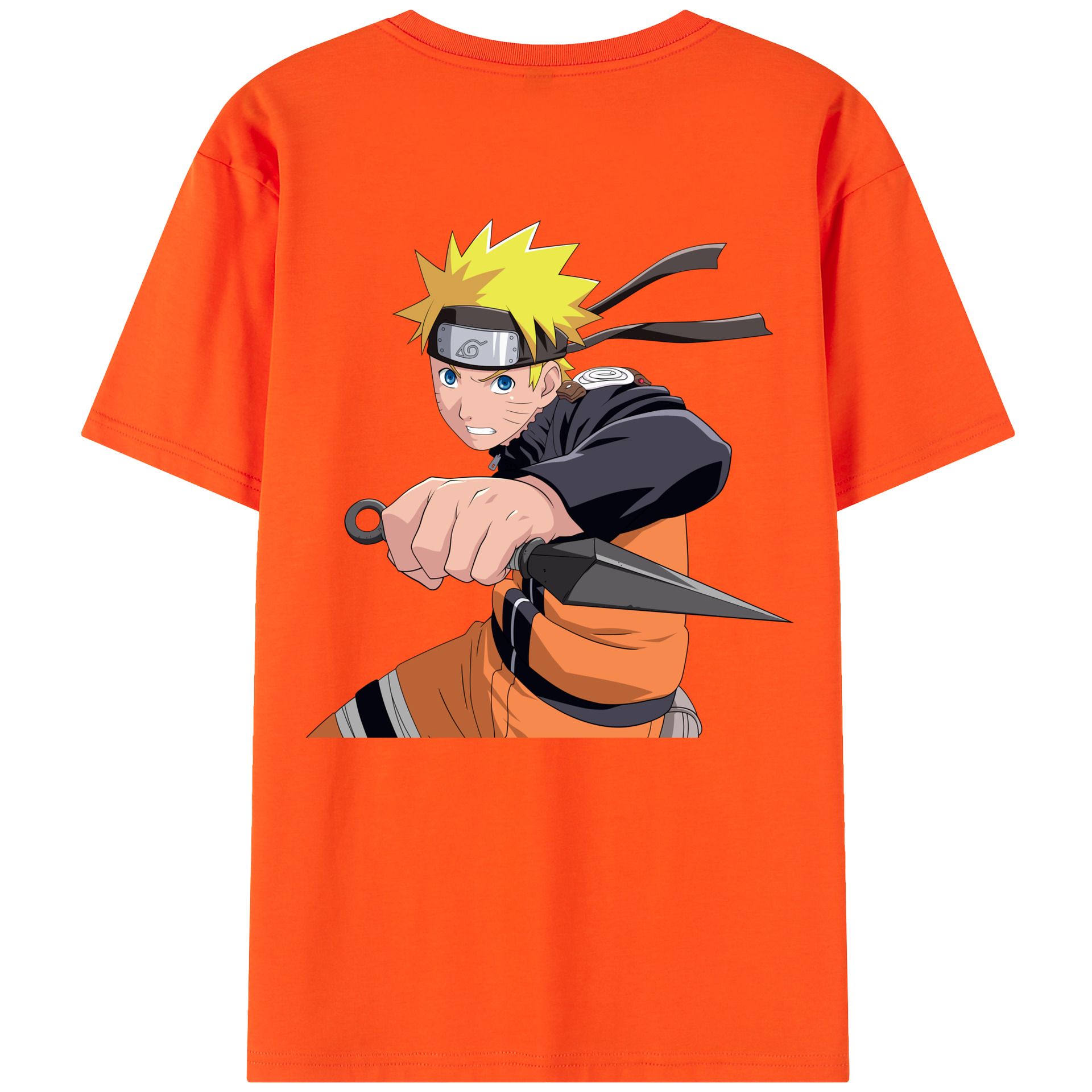 （画像用） NARUTO -ナルト- うずまき ナルト Uzumaki Naruto 綿100％半袖Tシャツ（背面プリント）