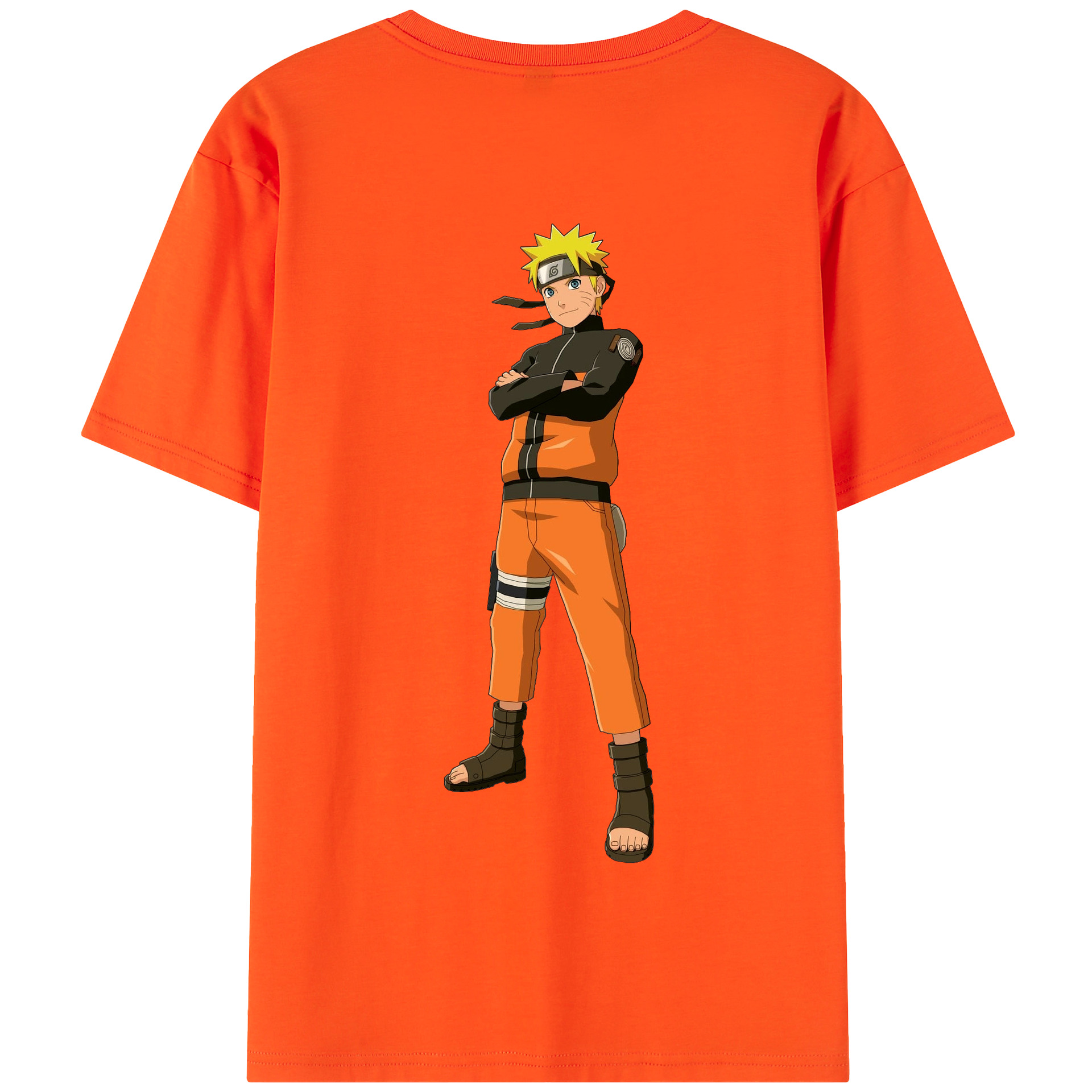 （画像用） NARUTO -ナルト- うずまき ナルト Uzumaki Naruto 綿100％半袖Tシャツ（背面プリント）