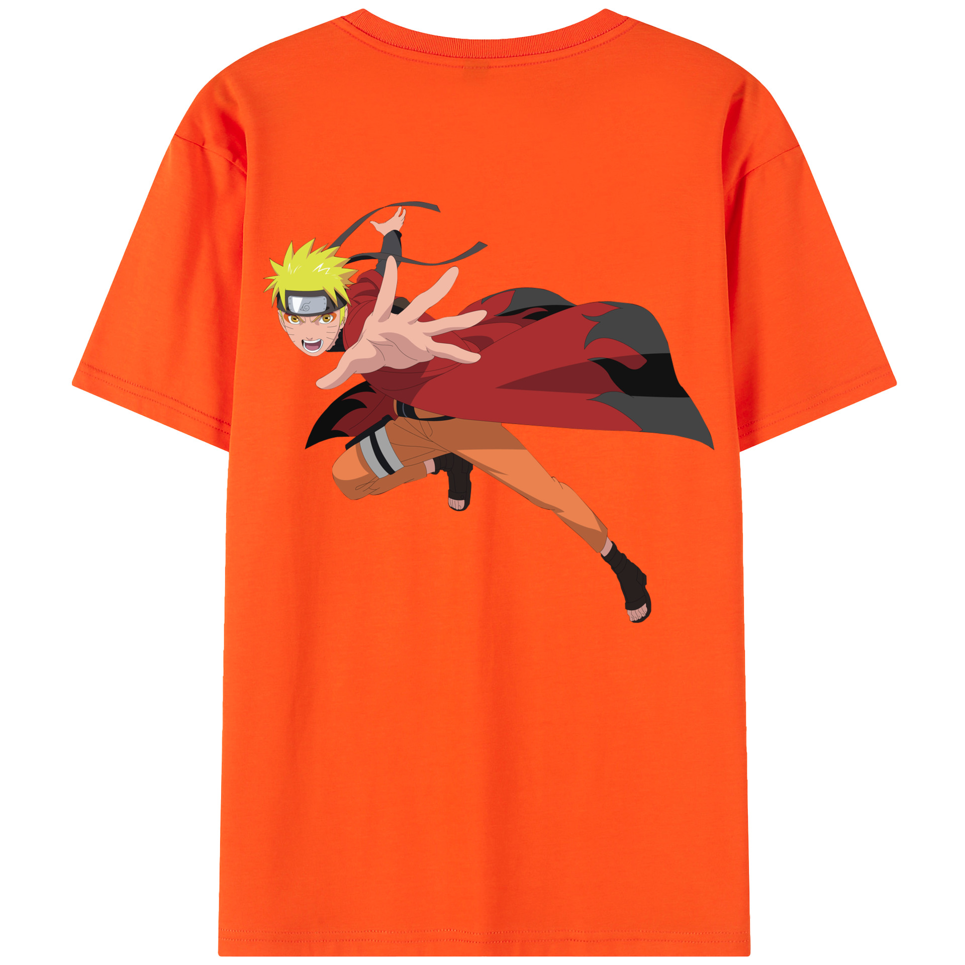 （画像用） NARUTO -ナルト- うずまき ナルト Uzumaki Naruto 綿100％半袖Tシャツ（背面プリント）