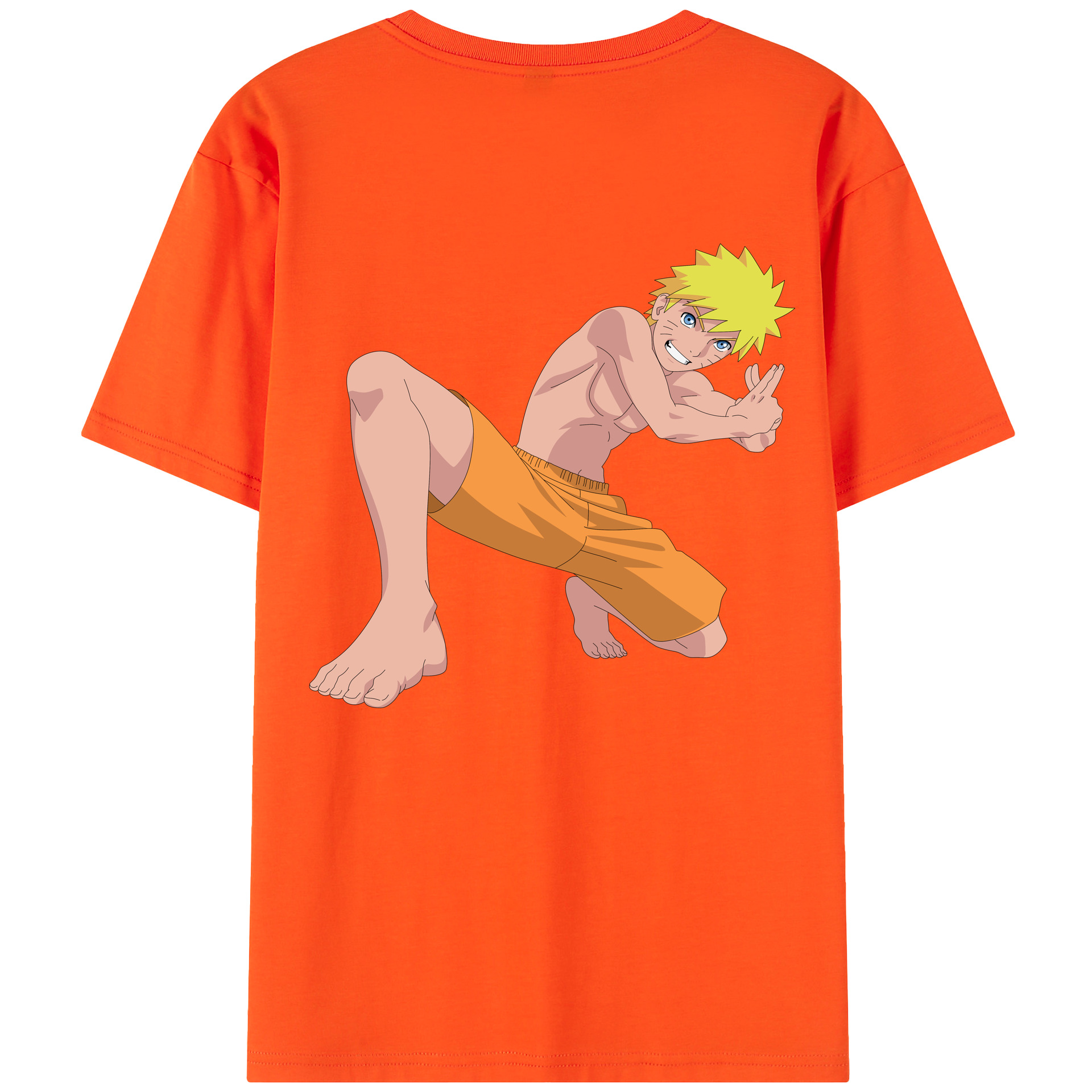 （画像用） NARUTO -ナルト- うずまき ナルト Uzumaki Naruto 綿100％半袖Tシャツ（背面プリント）