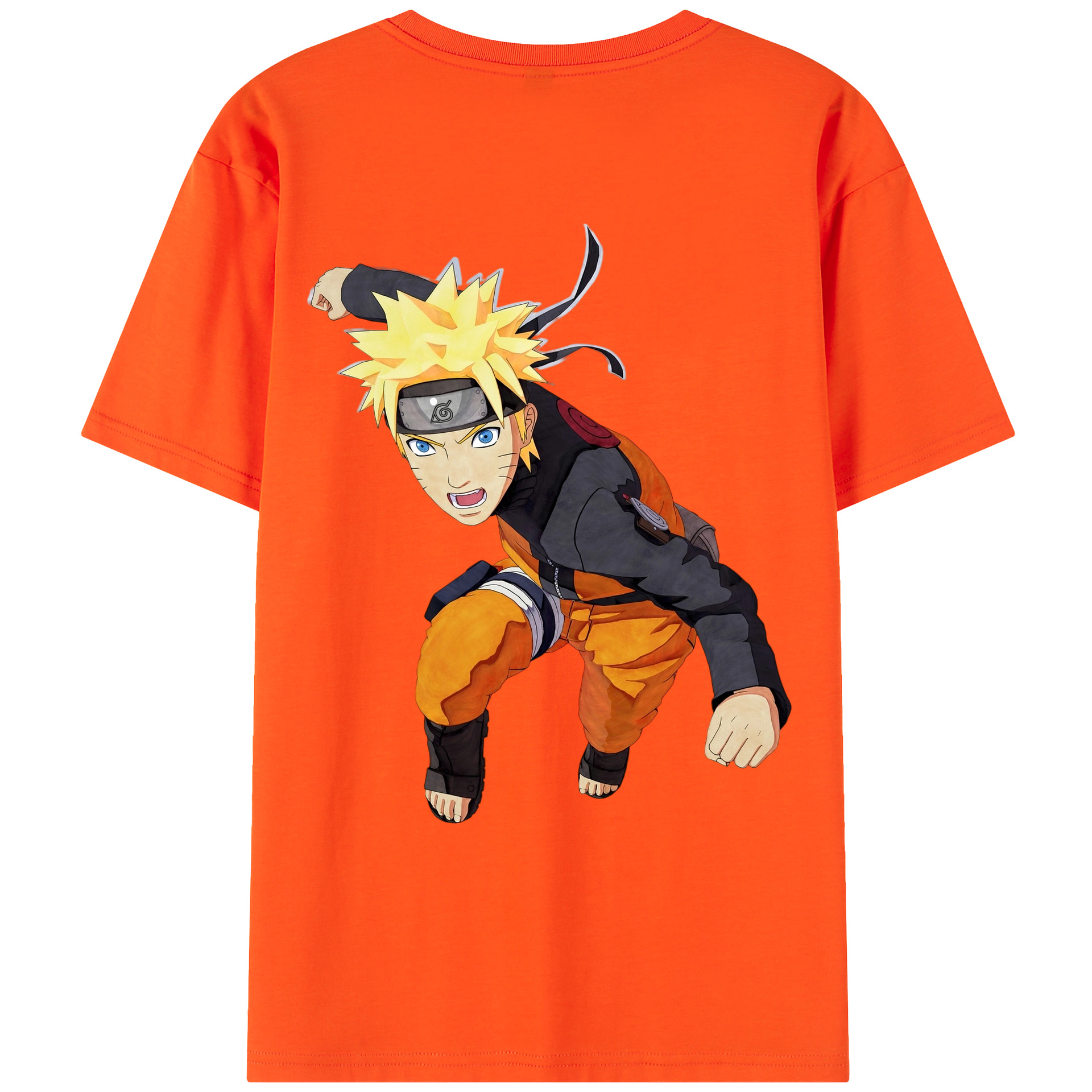 （画像用） NARUTO -ナルト- うずまき ナルト Uzumaki Naruto 綿100％半袖Tシャツ（背面プリント）