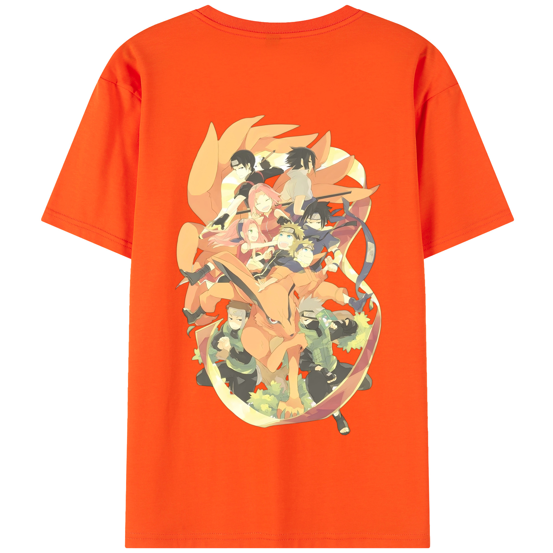 （画像用） NARUTO -ナルト- うずまき ナルト Uzumaki Naruto 綿100％半袖Tシャツ（背面プリント）