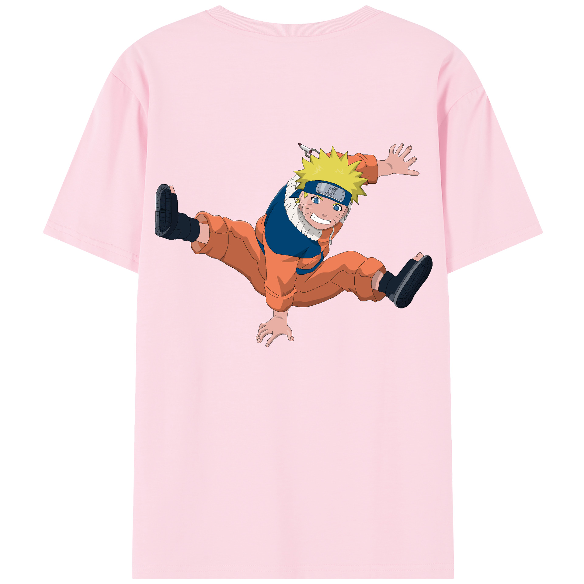 （画像用） NARUTO -ナルト- うずまき ナルト Uzumaki Naruto 綿100％半袖Tシャツ（背面プリント）