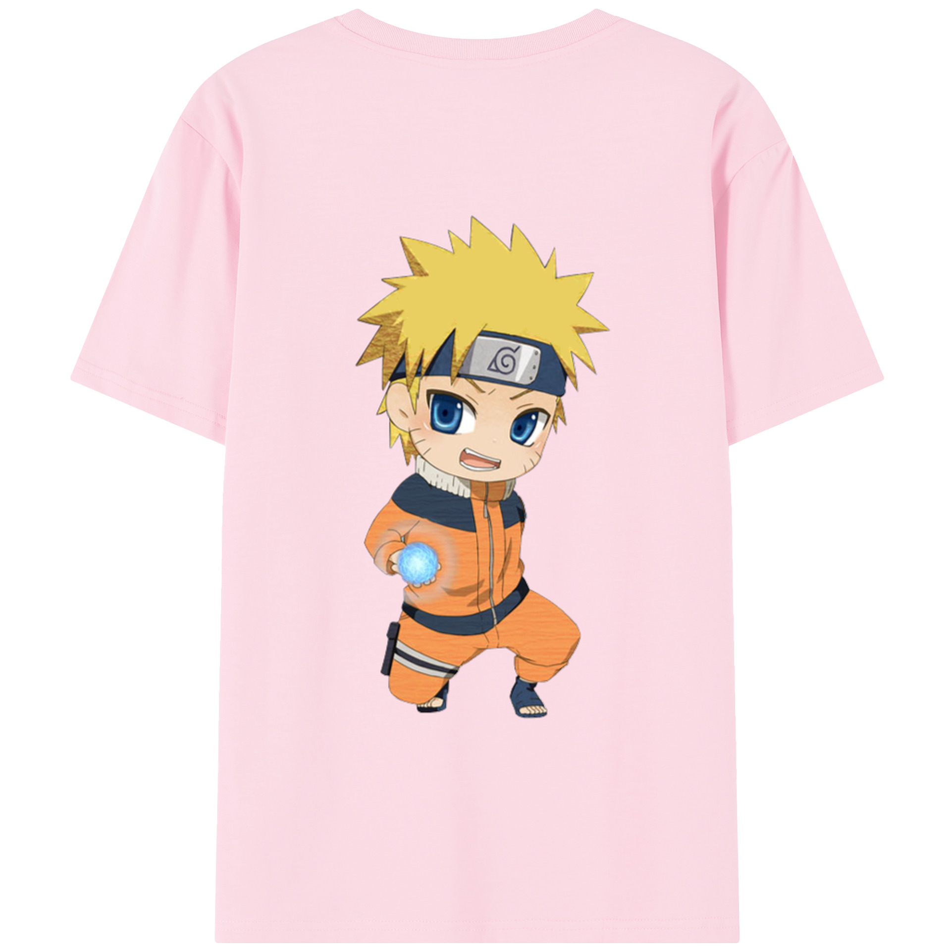 （画像用） NARUTO -ナルト- うずまき ナルト Uzumaki Naruto 綿100％半袖Tシャツ（背面プリント）