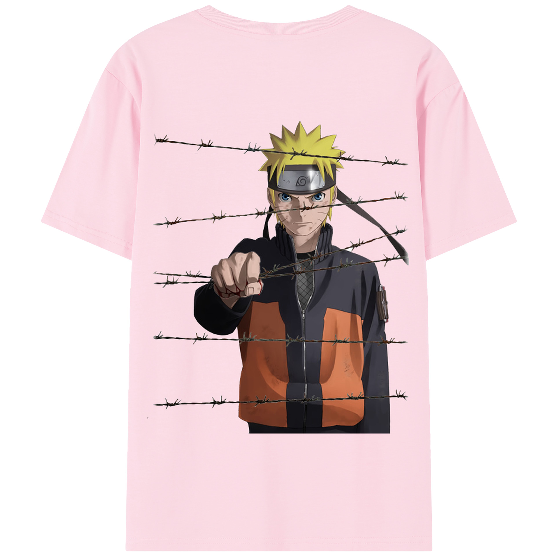 （画像用） NARUTO -ナルト- うずまき ナルト Uzumaki Naruto 綿100％半袖Tシャツ（背面プリント）