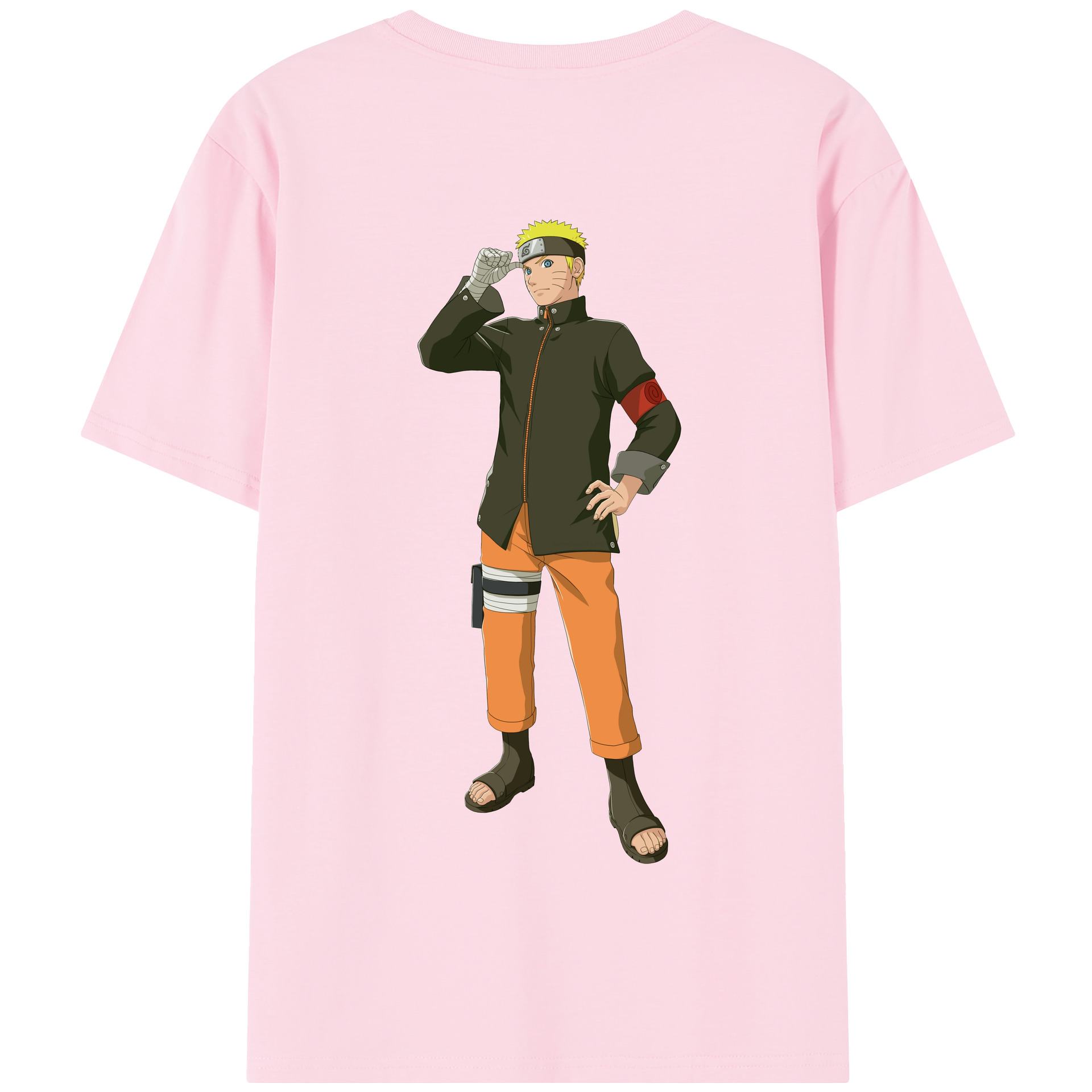 （画像用） NARUTO -ナルト- うずまき ナルト Uzumaki Naruto 綿100％半袖Tシャツ（背面プリント）