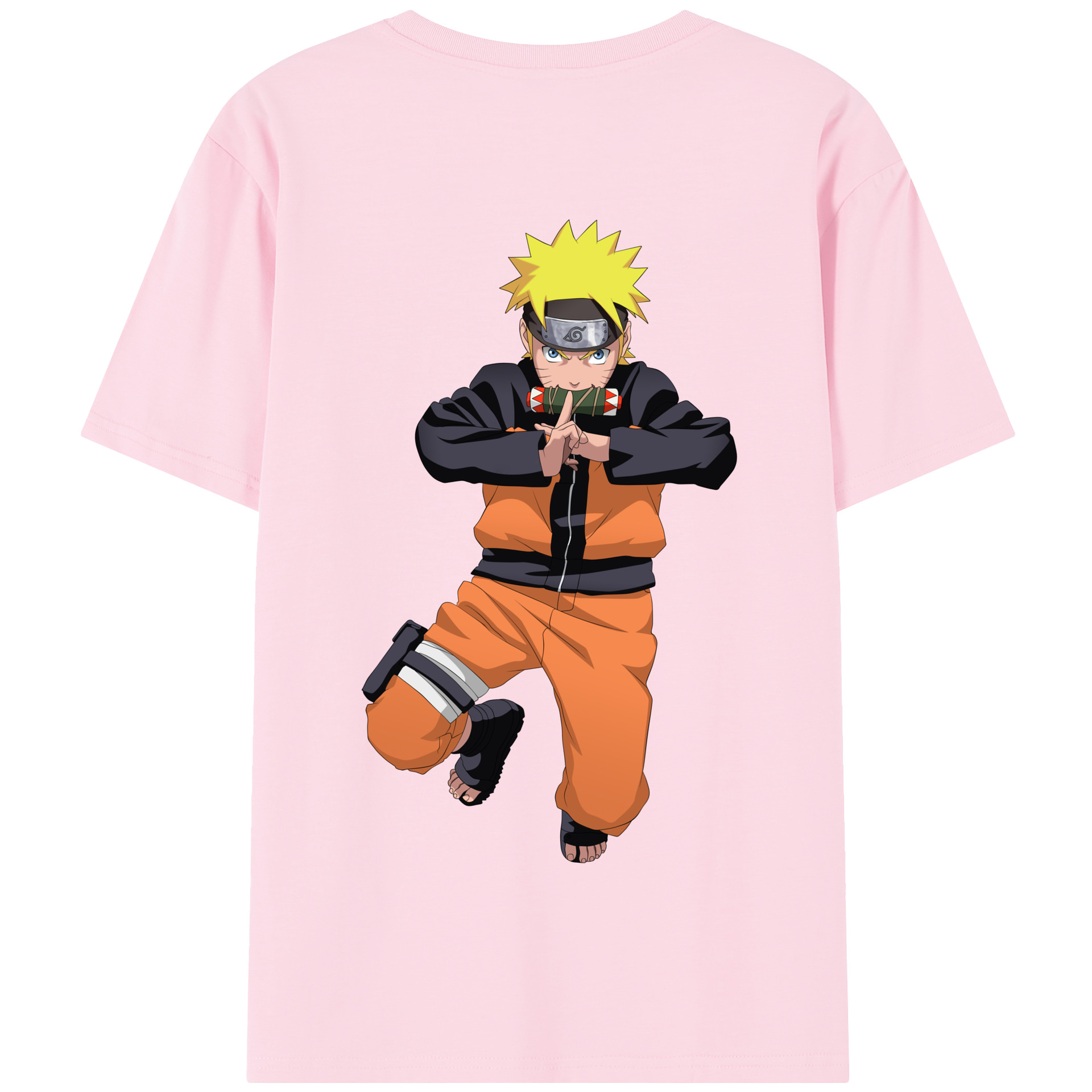 （画像用） NARUTO -ナルト- うずまき ナルト Uzumaki Naruto 綿100％半袖Tシャツ（背面プリント）