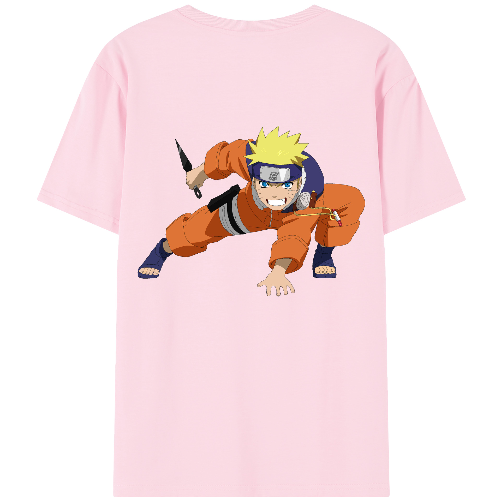 （画像用） NARUTO -ナルト- うずまき ナルト Uzumaki Naruto 綿100％半袖Tシャツ（背面プリント）