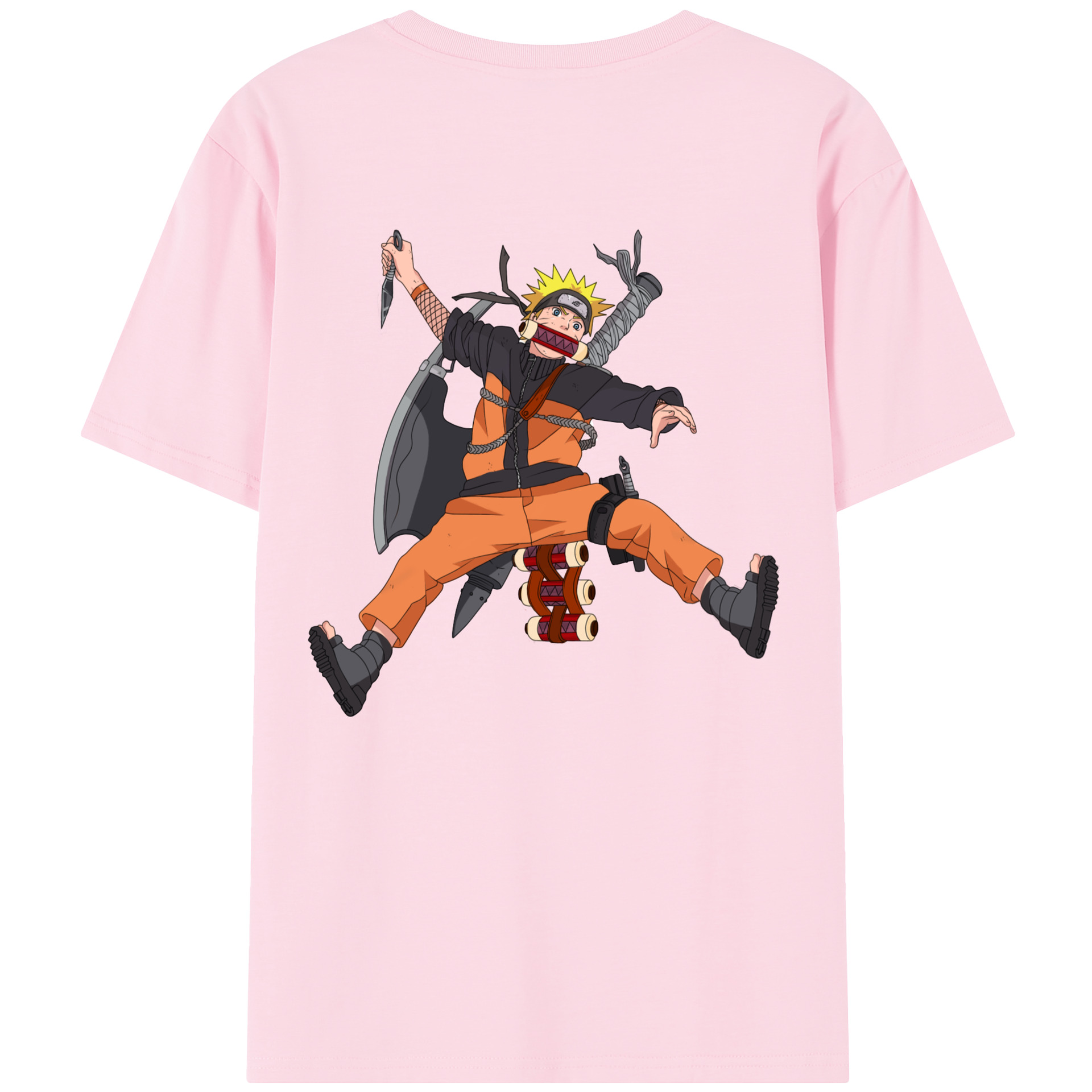 （画像用） NARUTO -ナルト- うずまき ナルト Uzumaki Naruto 綿100％半袖Tシャツ（背面プリント）