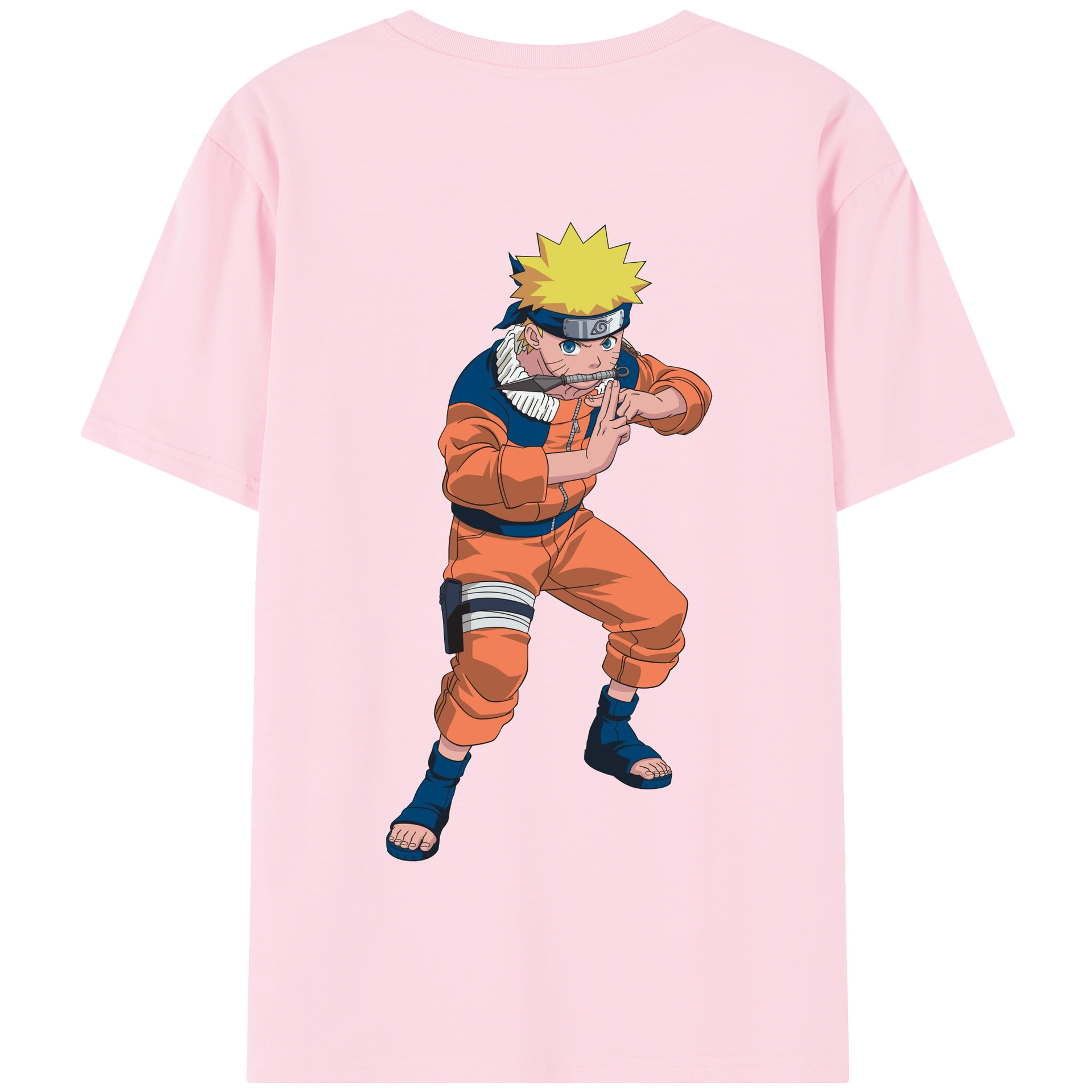 （画像用） NARUTO -ナルト- うずまき ナルト Uzumaki Naruto 綿100％半袖Tシャツ（背面プリント）