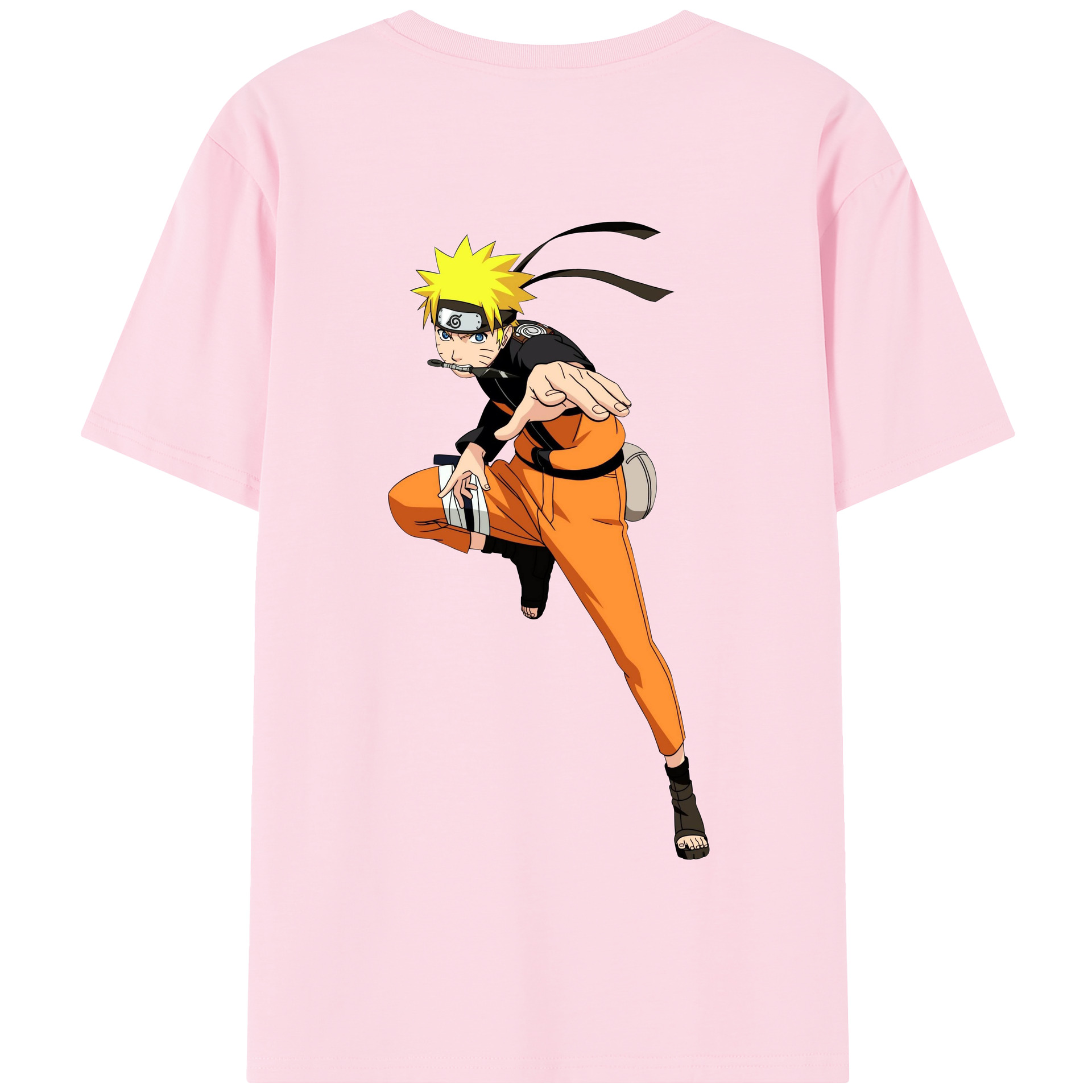 （画像用） NARUTO -ナルト- うずまき ナルト Uzumaki Naruto 綿100％半袖Tシャツ（背面プリント）
