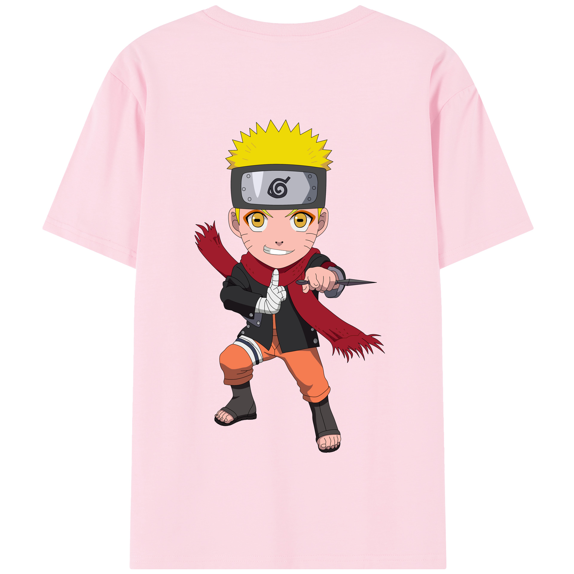 （画像用） NARUTO -ナルト- うずまき ナルト Uzumaki Naruto 綿100％半袖Tシャツ（背面プリント）