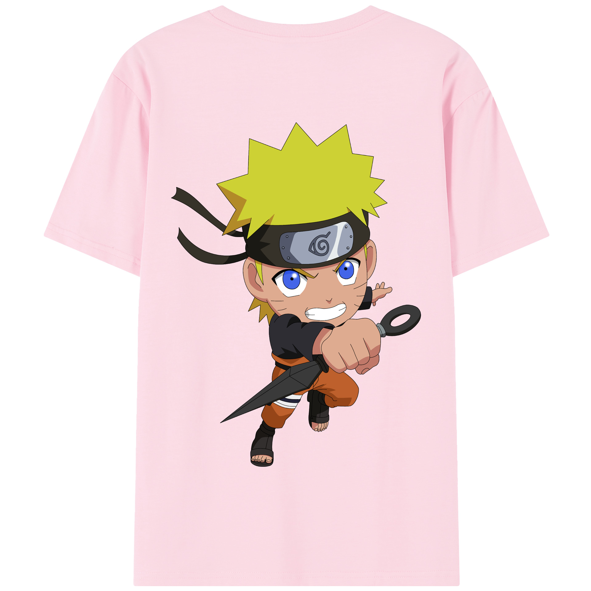 （画像用） NARUTO -ナルト- うずまき ナルト Uzumaki Naruto 綿100％半袖Tシャツ（背面プリント）