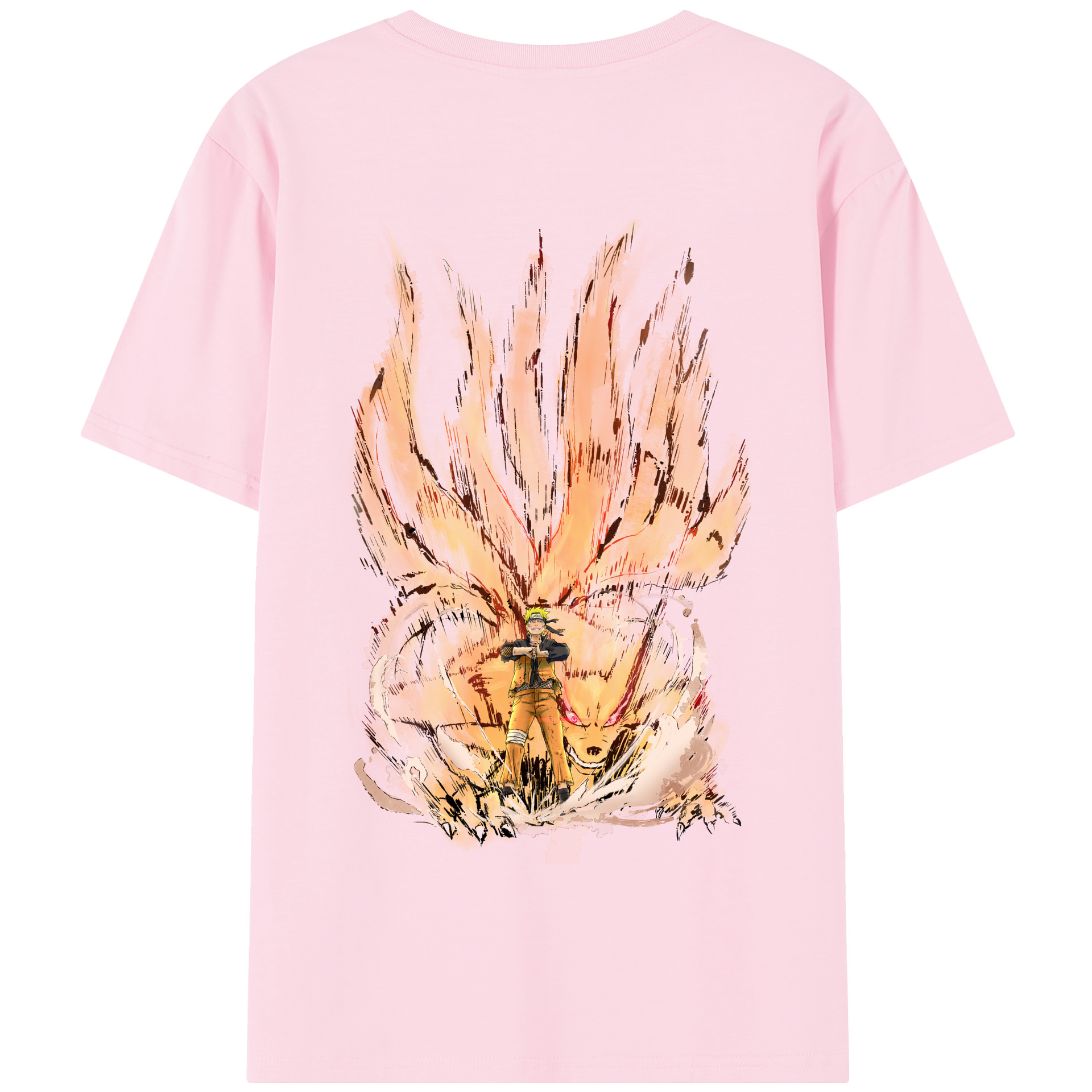 （画像用） NARUTO -ナルト- うずまき ナルト Uzumaki Naruto 綿100％半袖Tシャツ（背面プリント）