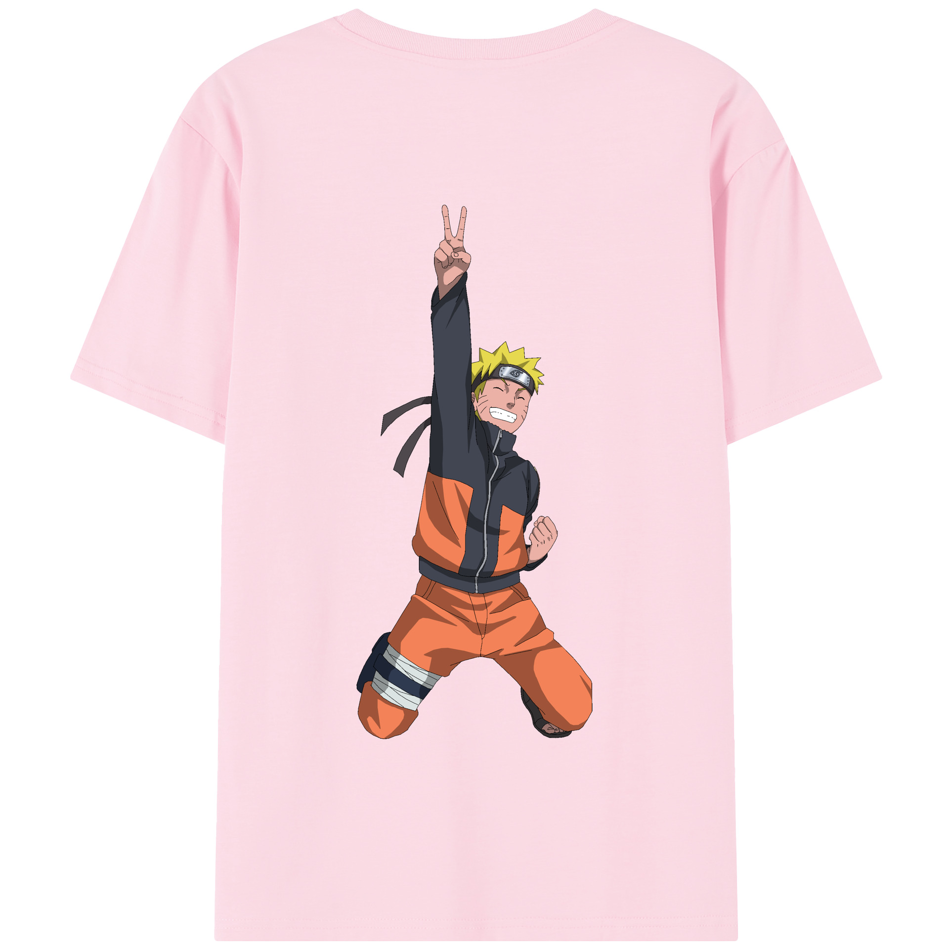 （画像用） NARUTO -ナルト- うずまき ナルト Uzumaki Naruto 綿100％半袖Tシャツ（背面プリント）