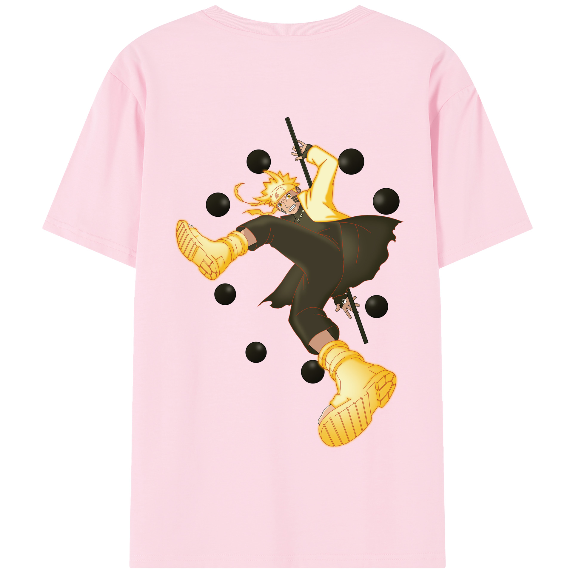 （画像用） NARUTO -ナルト- うずまき ナルト Uzumaki Naruto 綿100％半袖Tシャツ（背面プリント）