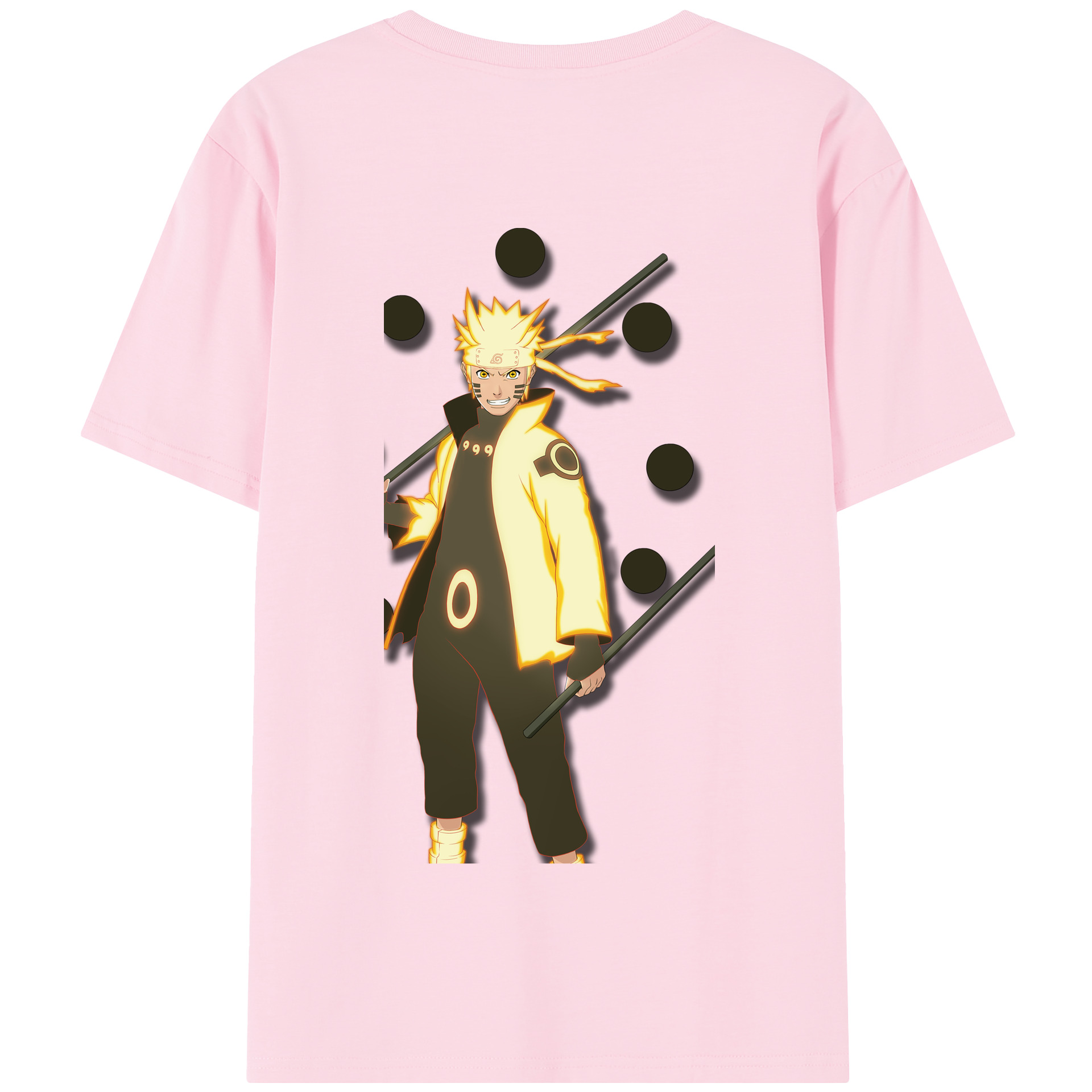 （画像用） NARUTO -ナルト- うずまき ナルト Uzumaki Naruto 綿100％半袖Tシャツ（背面プリント）