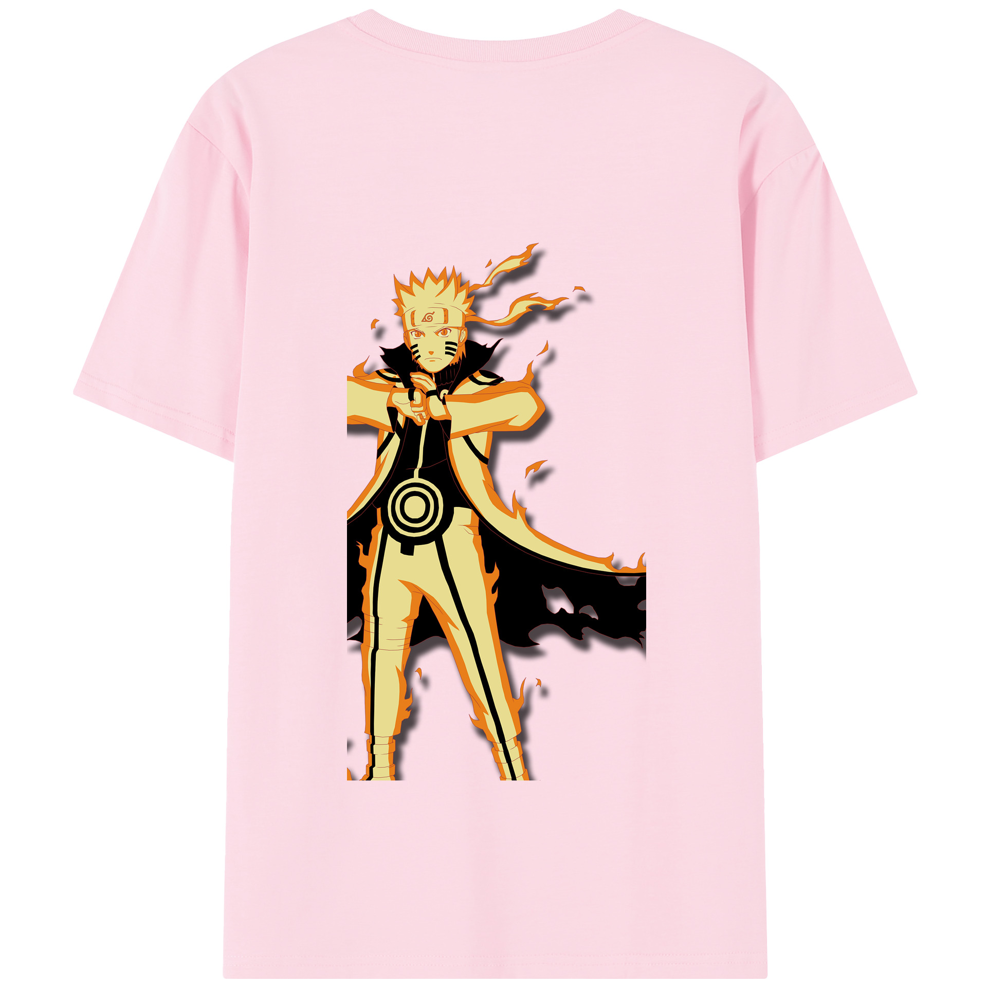 （画像用） NARUTO -ナルト- うずまき ナルト Uzumaki Naruto 綿100％半袖Tシャツ（背面プリント）