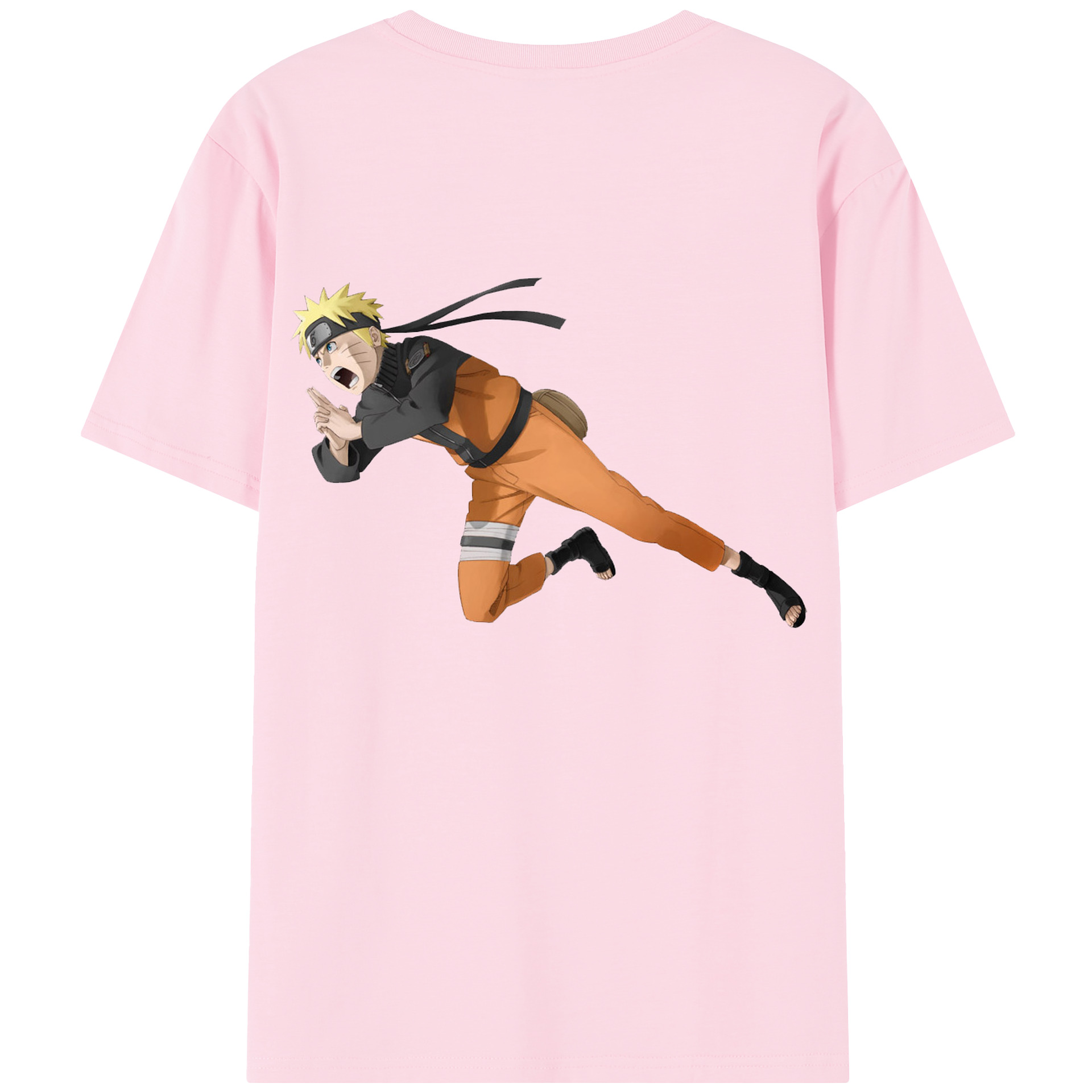 （画像用） NARUTO -ナルト- うずまき ナルト Uzumaki Naruto 綿100％半袖Tシャツ（背面プリント）