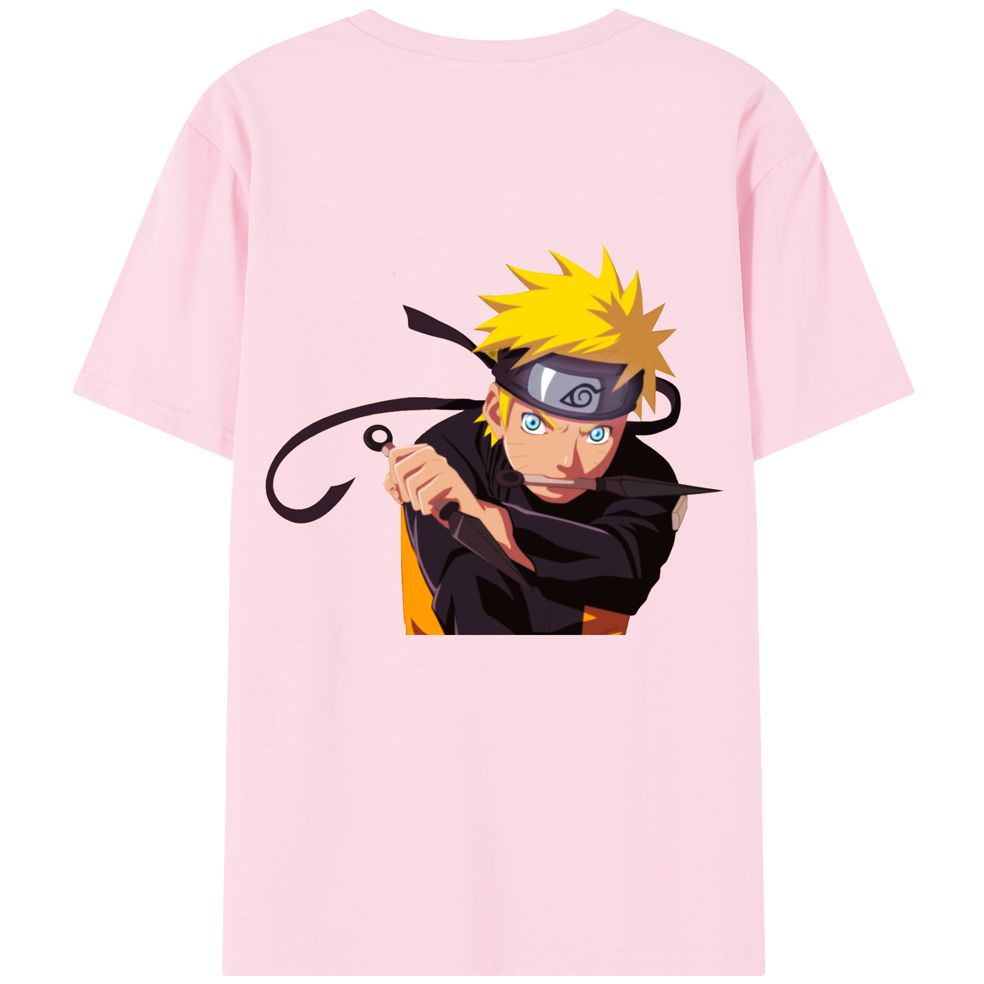 （画像用） NARUTO -ナルト- うずまき ナルト Uzumaki Naruto 綿100％半袖Tシャツ（背面プリント）