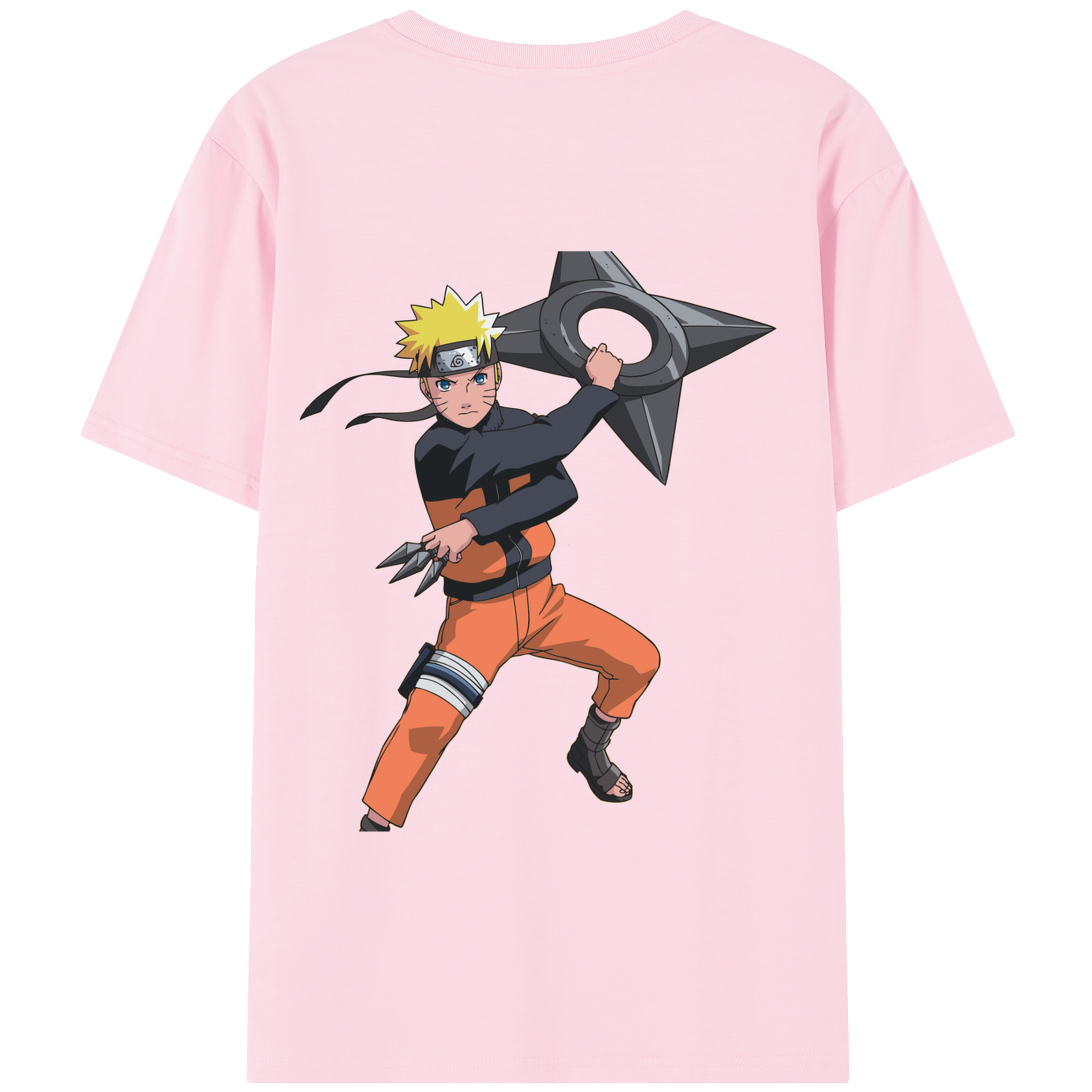 （画像用） NARUTO -ナルト- うずまき ナルト Uzumaki Naruto 綿100％半袖Tシャツ（背面プリント）