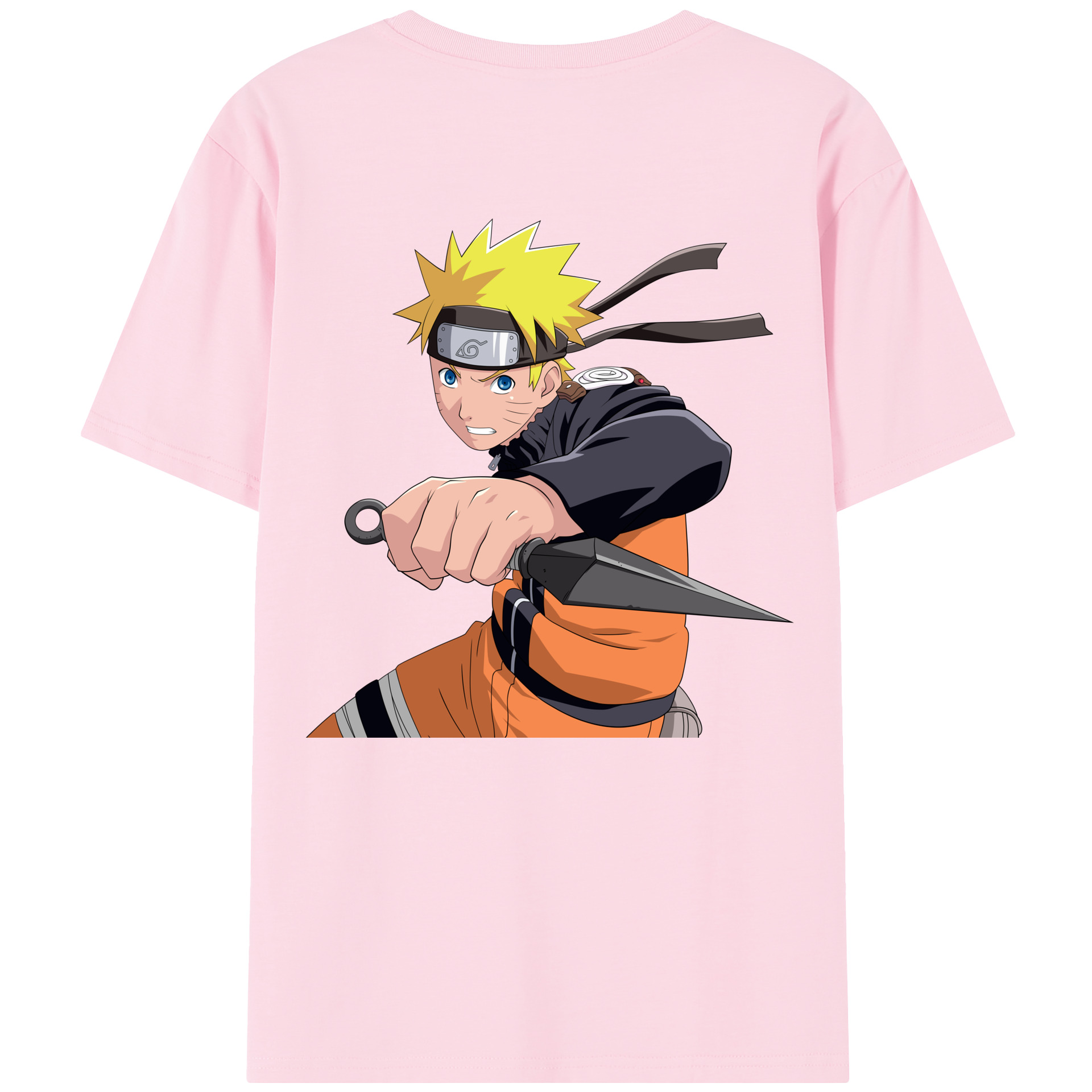 （画像用） NARUTO -ナルト- うずまき ナルト Uzumaki Naruto 綿100％半袖Tシャツ（背面プリント）