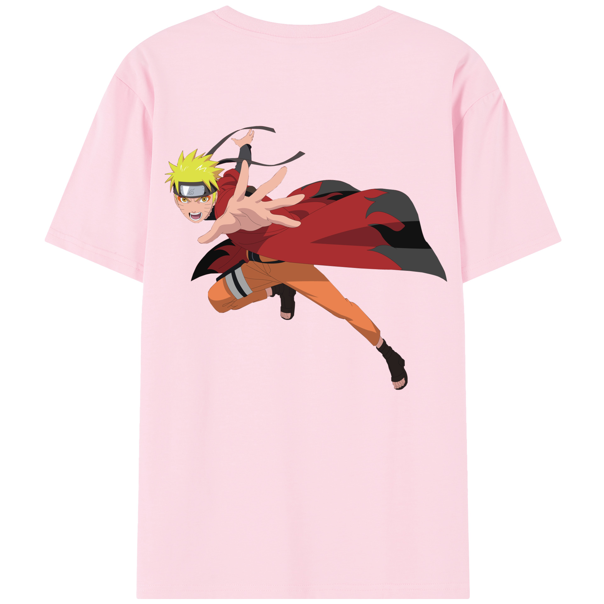 （画像用） NARUTO -ナルト- うずまき ナルト Uzumaki Naruto 綿100％半袖Tシャツ（背面プリント）
