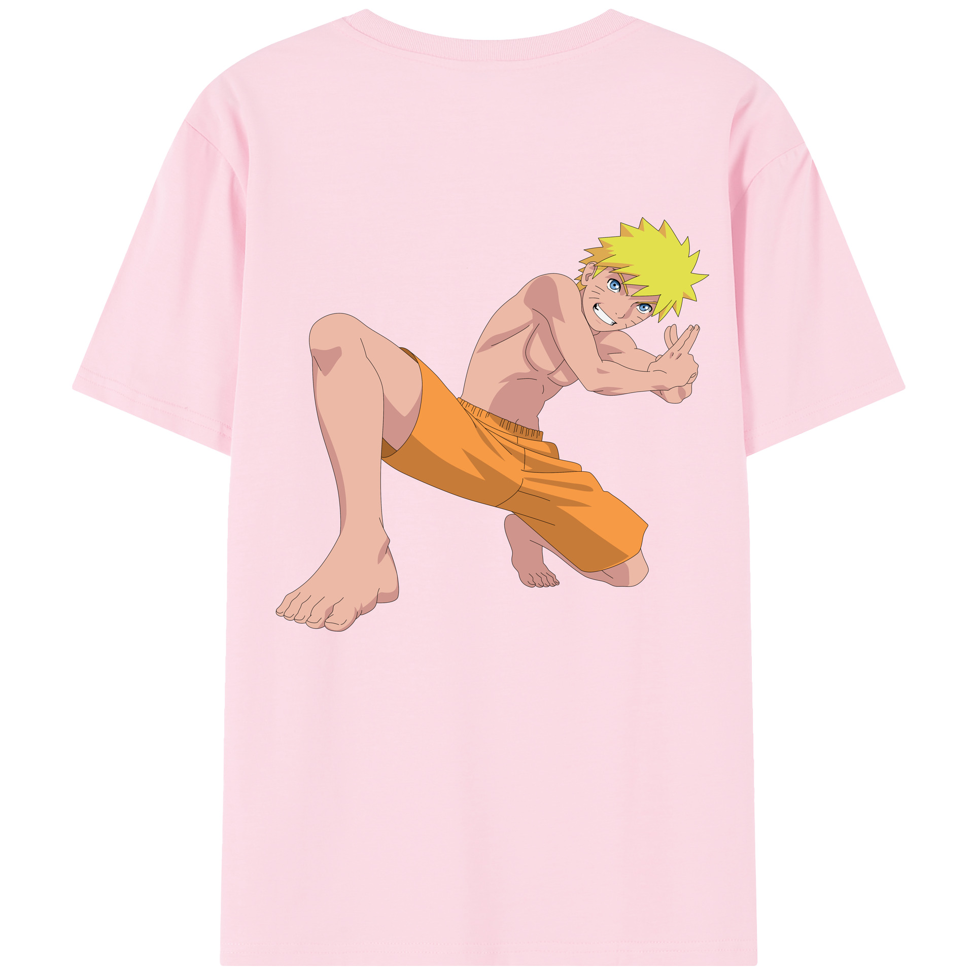（画像用） NARUTO -ナルト- うずまき ナルト Uzumaki Naruto 綿100％半袖Tシャツ（背面プリント）
