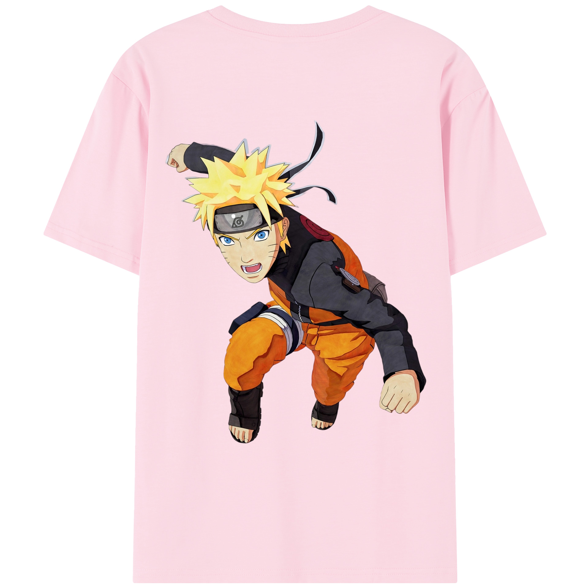 （画像用） NARUTO -ナルト- うずまき ナルト Uzumaki Naruto 綿100％半袖Tシャツ（背面プリント）