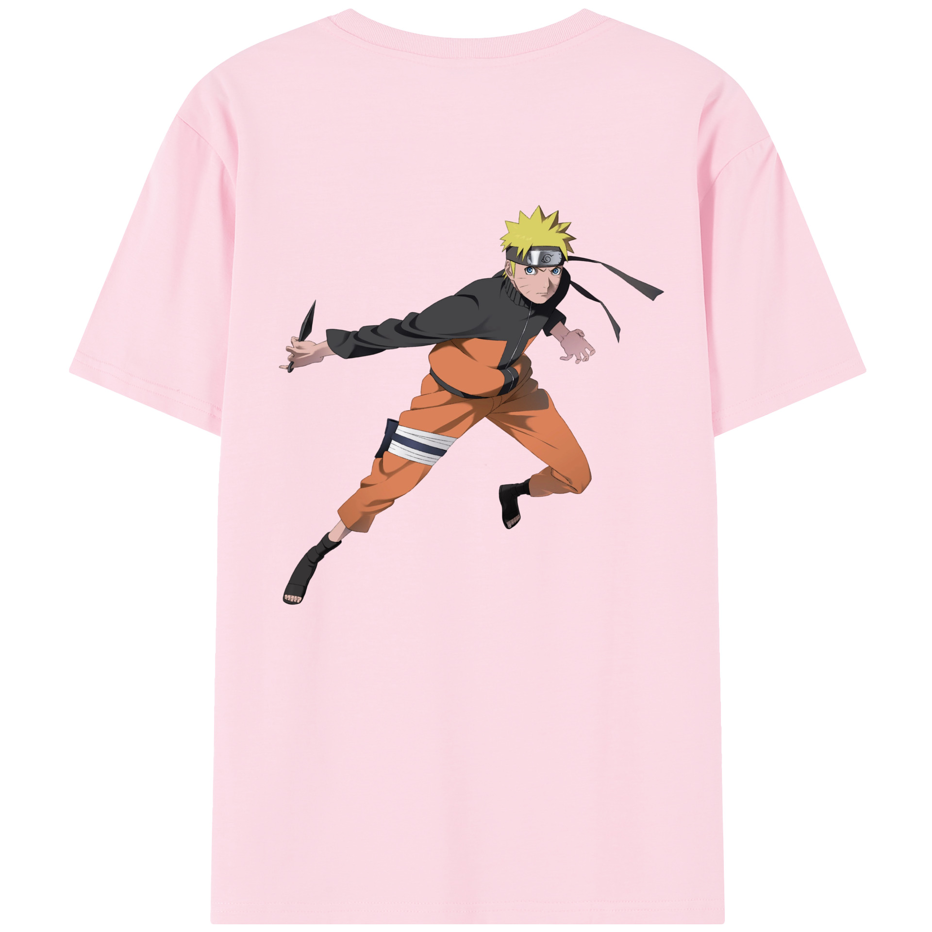 （画像用） NARUTO -ナルト- うずまき ナルト Uzumaki Naruto 綿100％半袖Tシャツ（背面プリント）