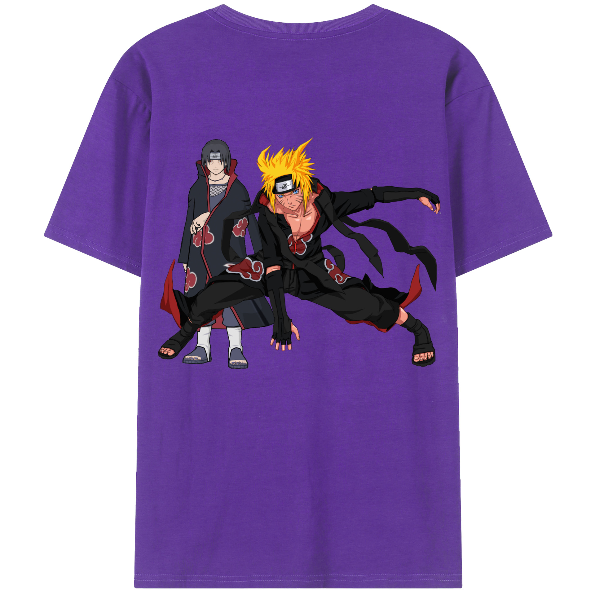 （画像用） NARUTO -ナルト- うずまき ナルト Uzumaki Naruto 綿100％半袖Tシャツ（背面プリント）