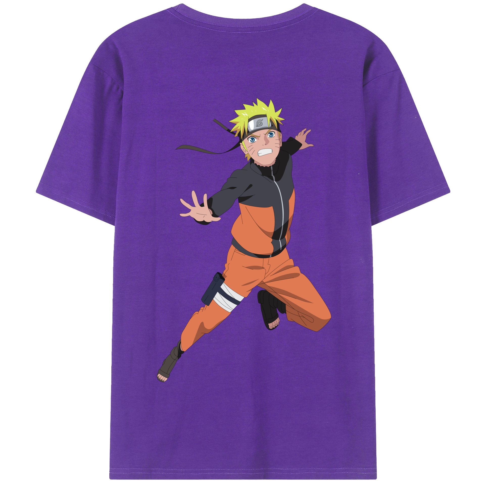 （画像用） NARUTO -ナルト- うずまき ナルト Uzumaki Naruto 綿100％半袖Tシャツ（背面プリント）