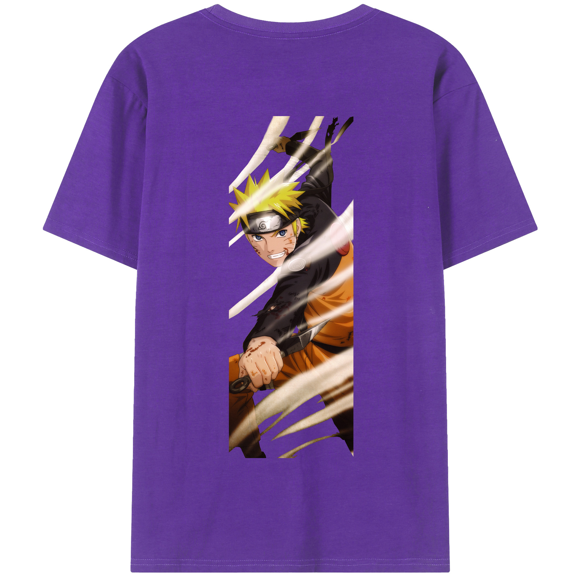 （画像用） NARUTO -ナルト- うずまき ナルト Uzumaki Naruto 綿100％半袖Tシャツ（背面プリント）