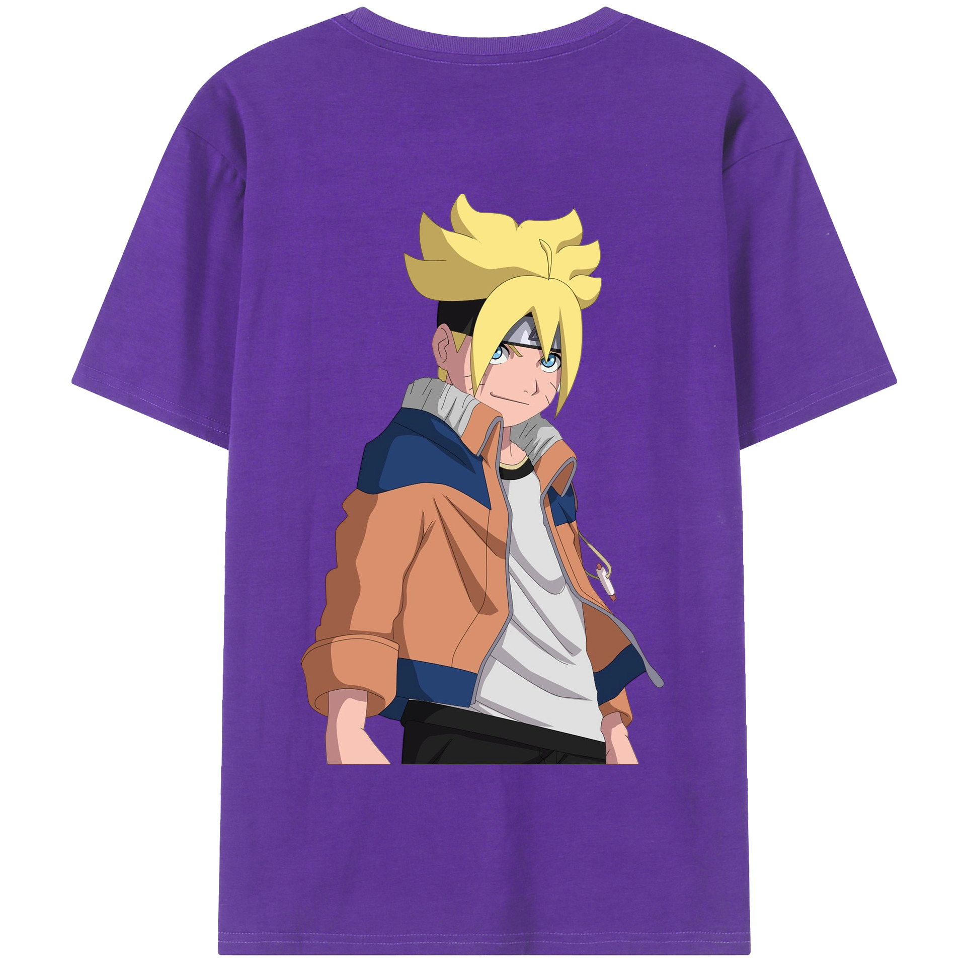 （画像用） NARUTO -ナルト- うずまき ナルト Uzumaki Naruto 綿100％半袖Tシャツ（背面プリント）