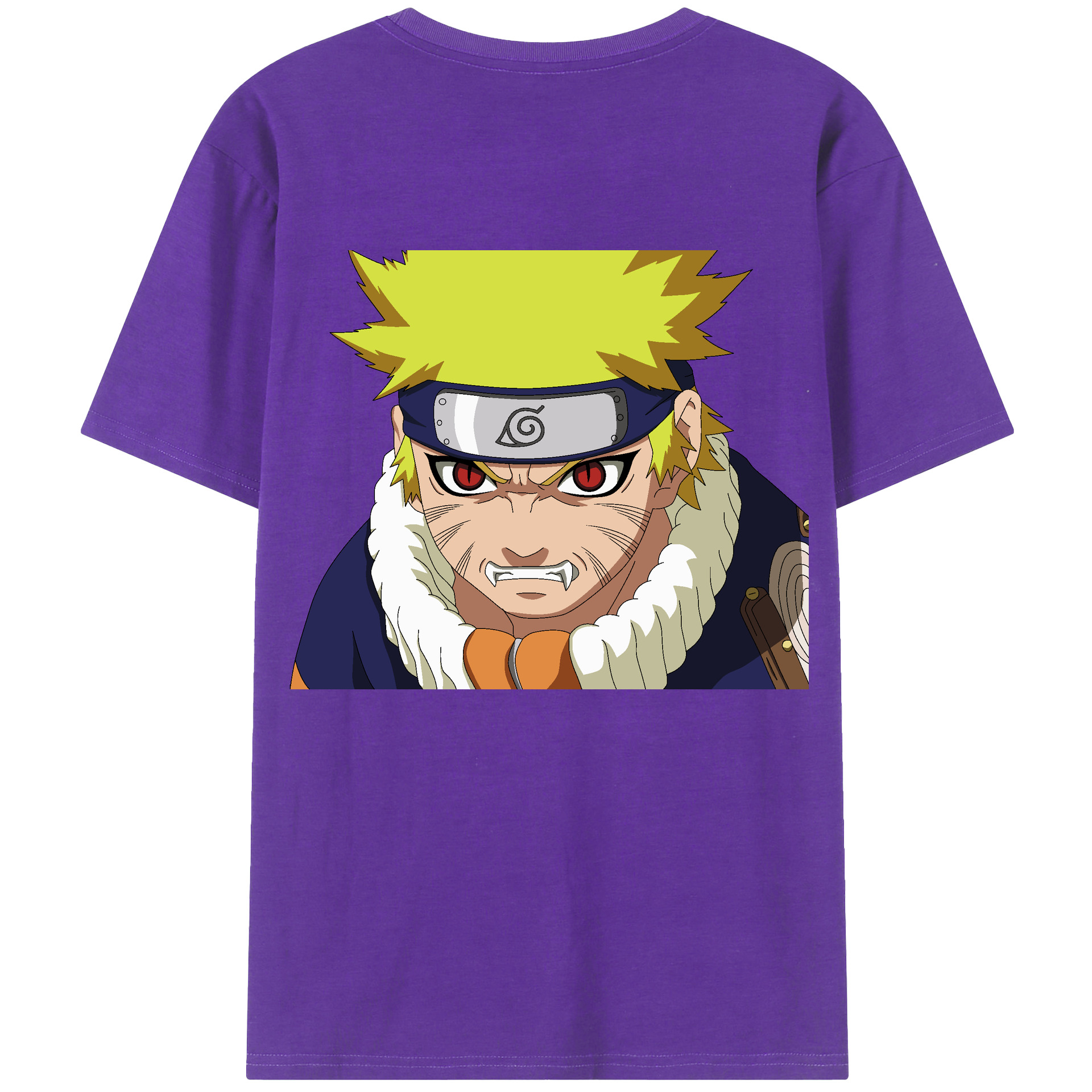 （画像用） NARUTO -ナルト- うずまき ナルト Uzumaki Naruto 綿100％半袖Tシャツ（背面プリント）