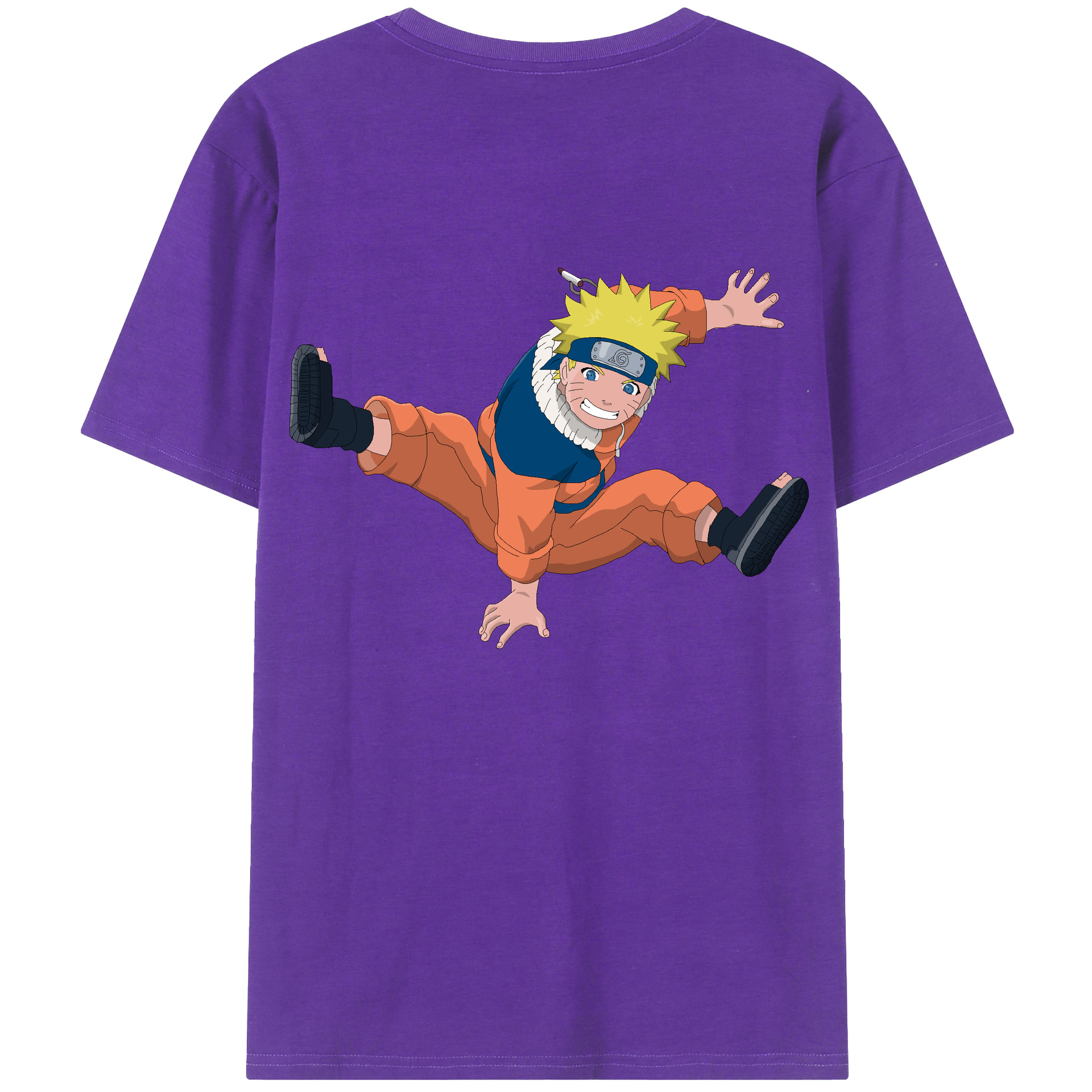 （画像用） NARUTO -ナルト- うずまき ナルト Uzumaki Naruto 綿100％半袖Tシャツ（背面プリント）