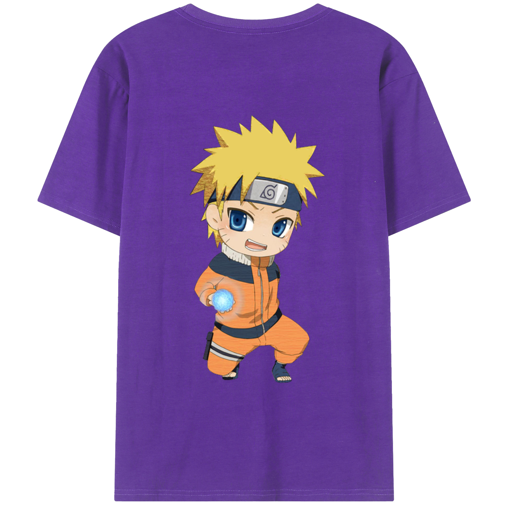 （画像用） NARUTO -ナルト- うずまき ナルト Uzumaki Naruto 綿100％半袖Tシャツ（背面プリント）