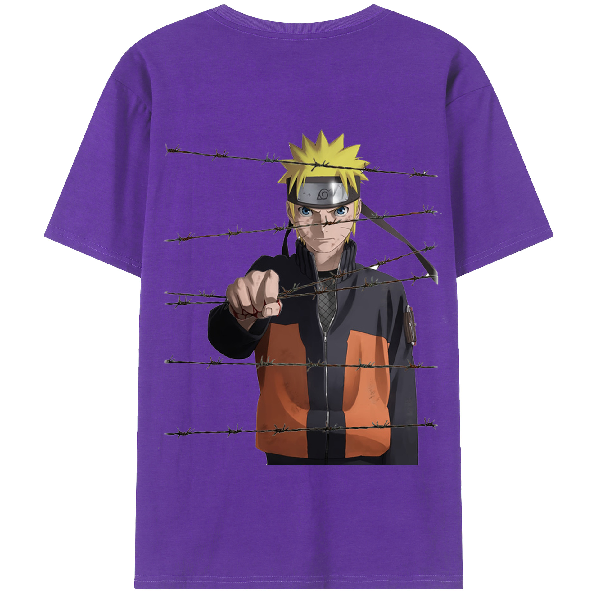 （画像用） NARUTO -ナルト- うずまき ナルト Uzumaki Naruto 綿100％半袖Tシャツ（背面プリント）
