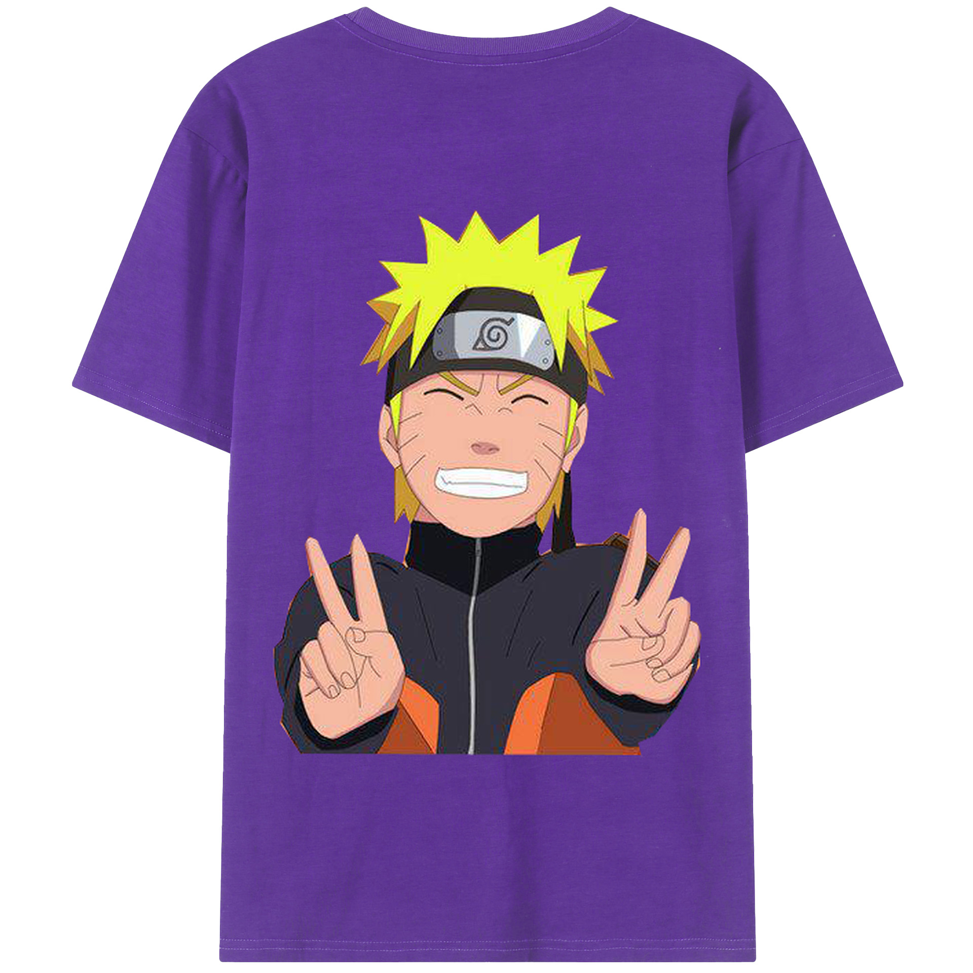 （画像用） NARUTO -ナルト- うずまき ナルト Uzumaki Naruto 綿100％半袖Tシャツ（背面プリント）