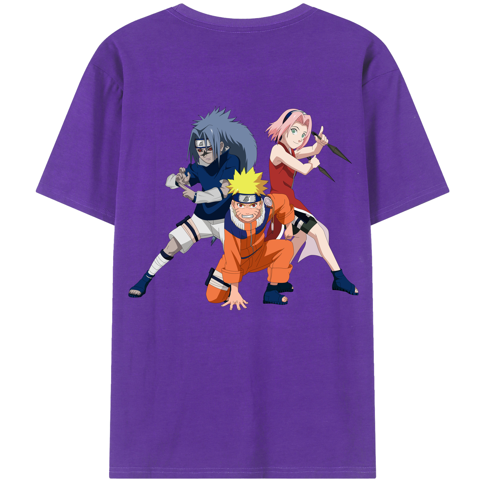 （画像用） NARUTO -ナルト- うずまき ナルト Uzumaki Naruto 綿100％半袖Tシャツ（背面プリント）