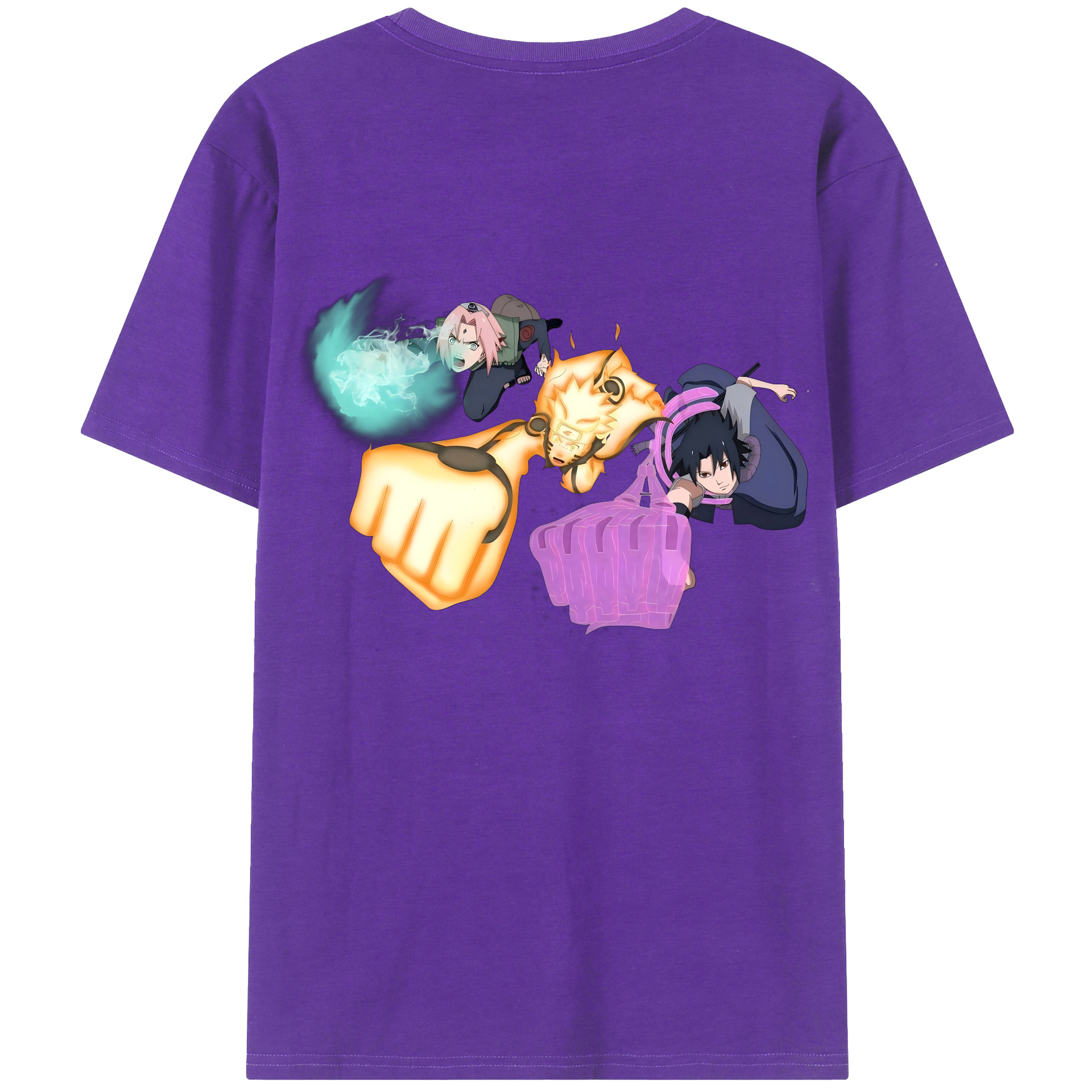 （画像用） NARUTO -ナルト- うずまき ナルト Uzumaki Naruto 綿100％半袖Tシャツ（背面プリント）