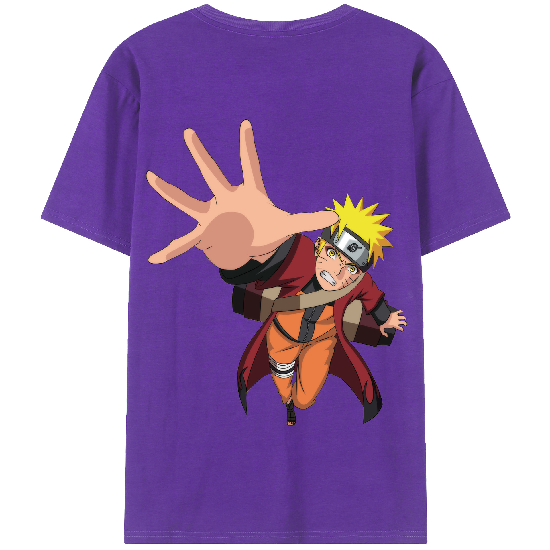 （画像用） NARUTO -ナルト- うずまき ナルト Uzumaki Naruto 綿100％半袖Tシャツ（背面プリント）