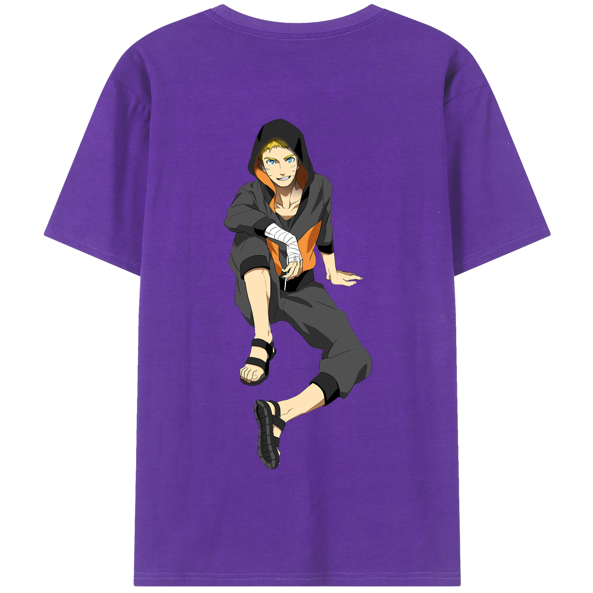 （画像用） NARUTO -ナルト- うずまき ナルト Uzumaki Naruto 綿100％半袖Tシャツ（背面プリント）