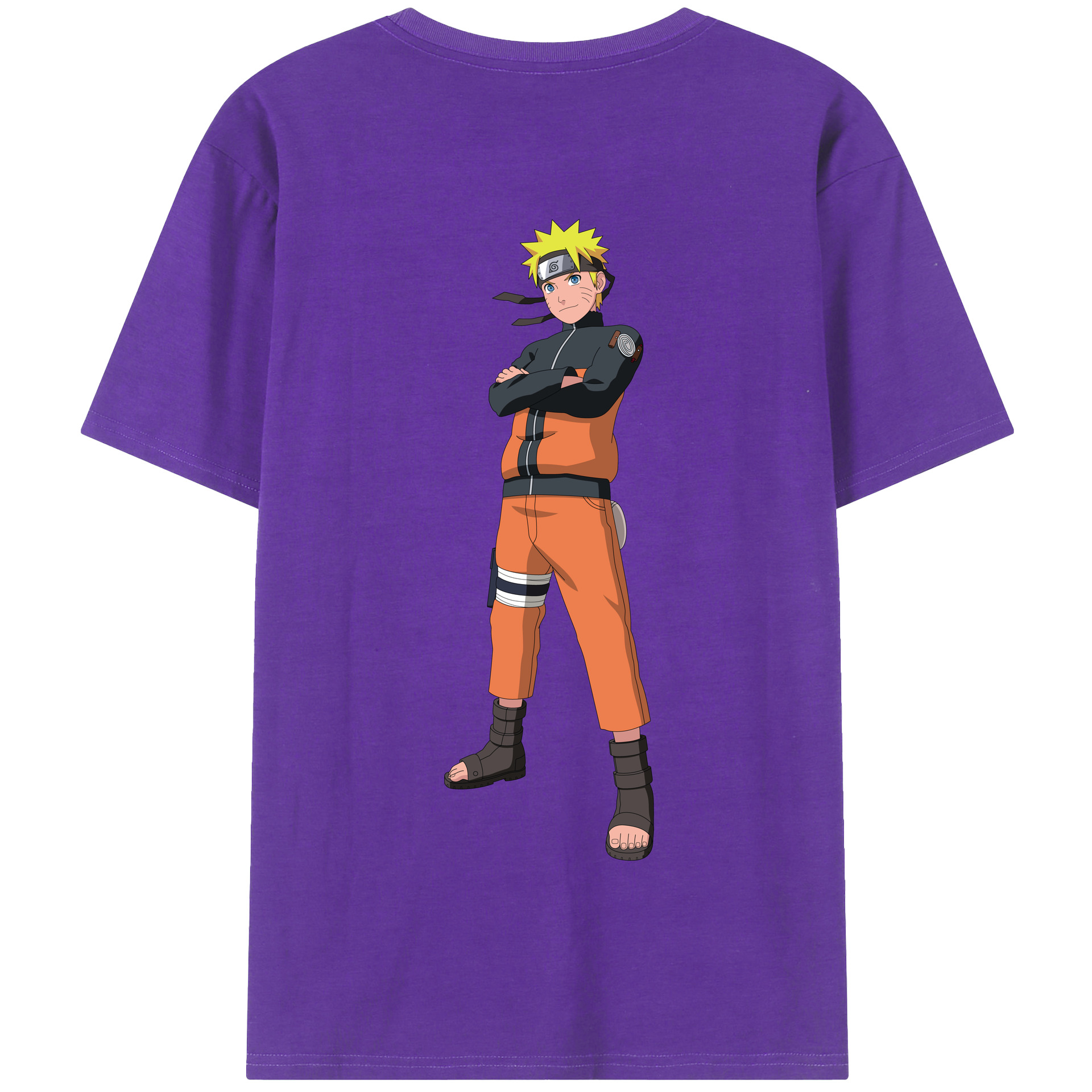 （画像用） NARUTO -ナルト- うずまき ナルト Uzumaki Naruto 綿100％半袖Tシャツ（背面プリント）