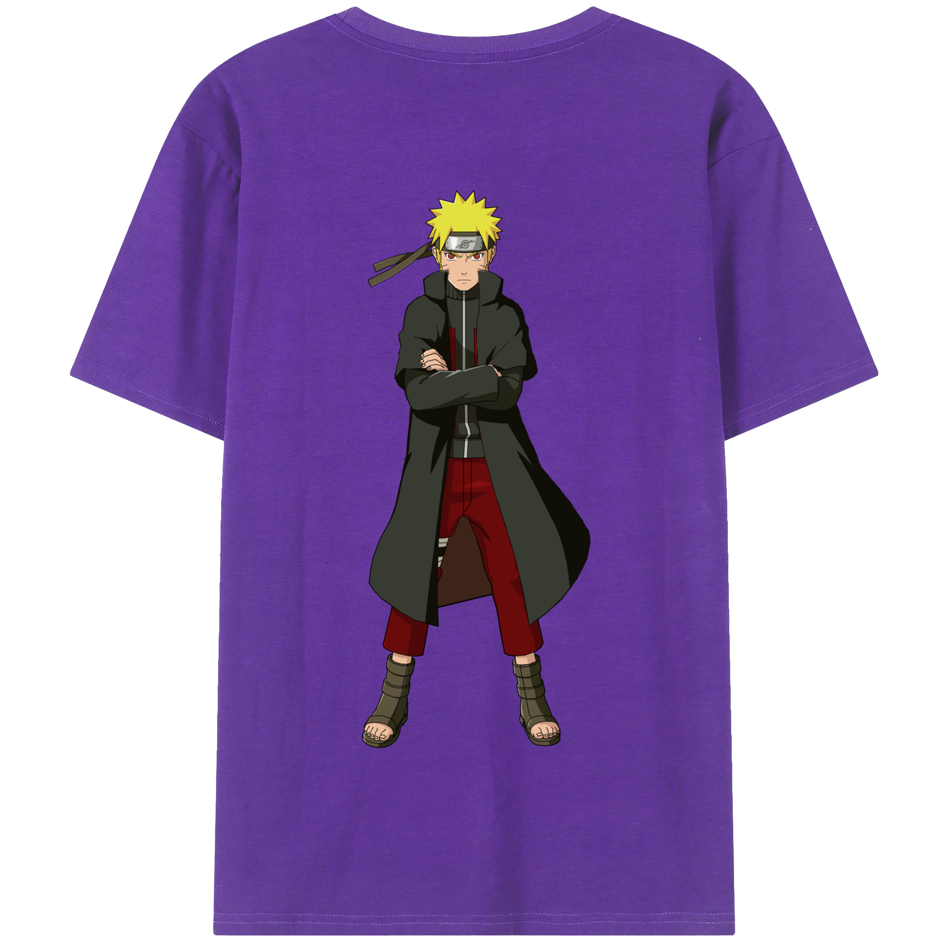（画像用） NARUTO -ナルト- うずまき ナルト Uzumaki Naruto 綿100％半袖Tシャツ（背面プリント）