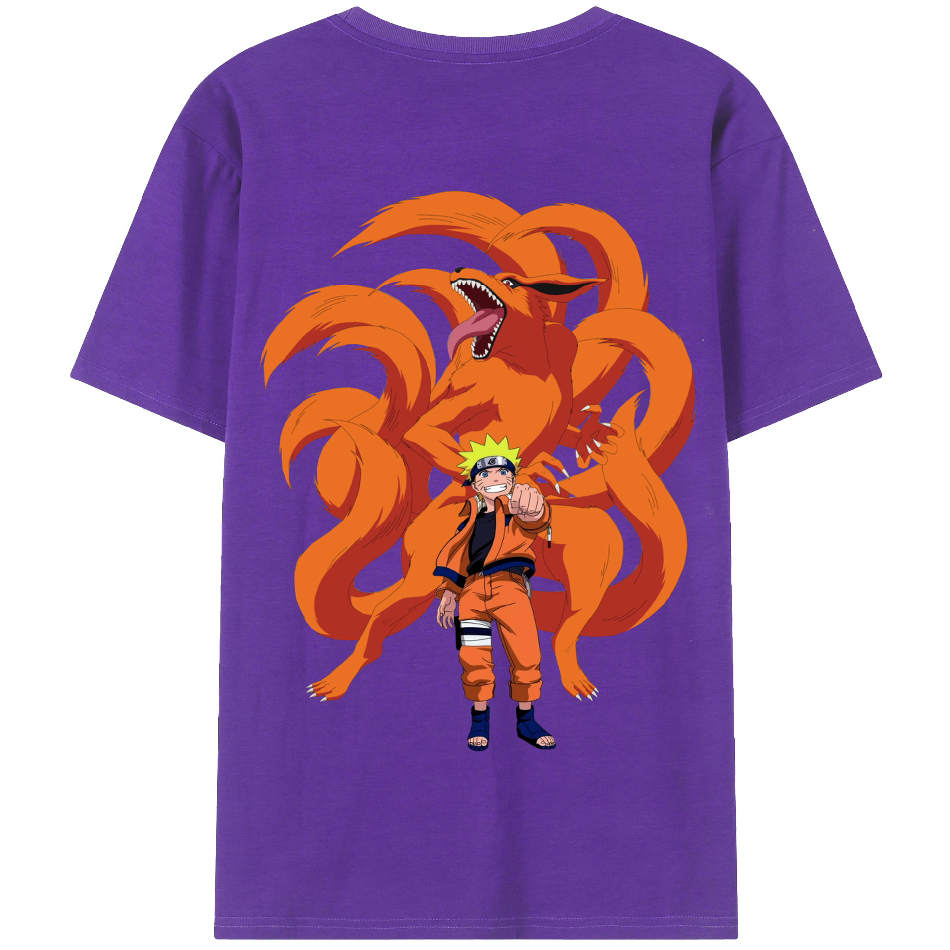 （画像用） NARUTO -ナルト- うずまき ナルト Uzumaki Naruto 綿100％半袖Tシャツ（背面プリント）