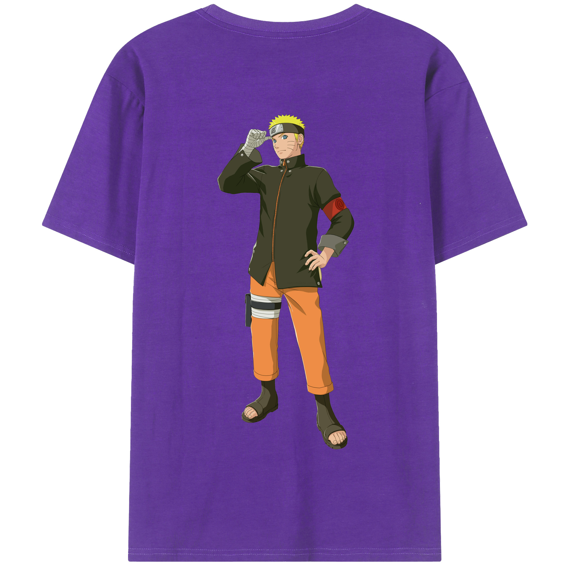 （画像用） NARUTO -ナルト- うずまき ナルト Uzumaki Naruto 綿100％半袖Tシャツ（背面プリント）