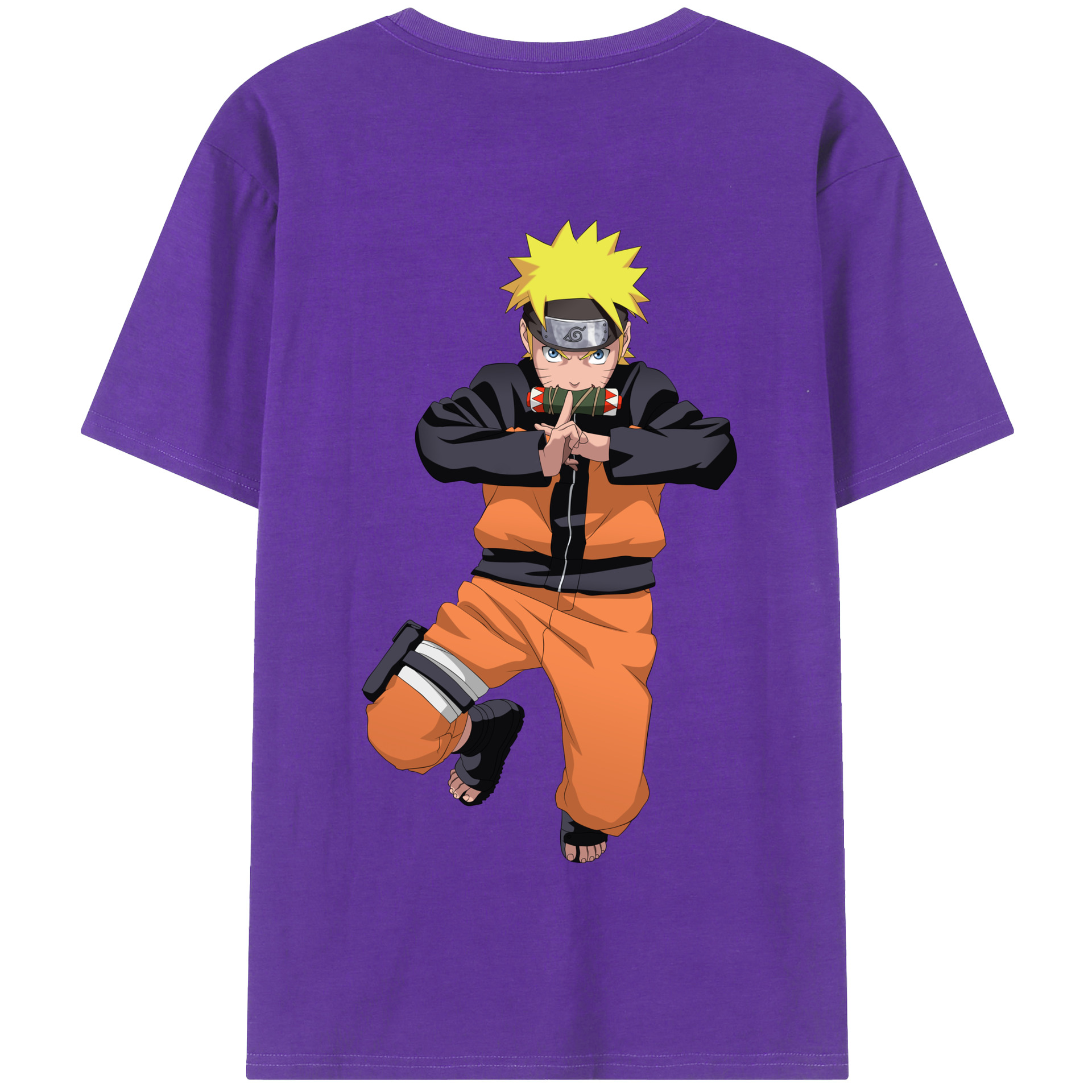 （画像用） NARUTO -ナルト- うずまき ナルト Uzumaki Naruto 綿100％半袖Tシャツ（背面プリント）