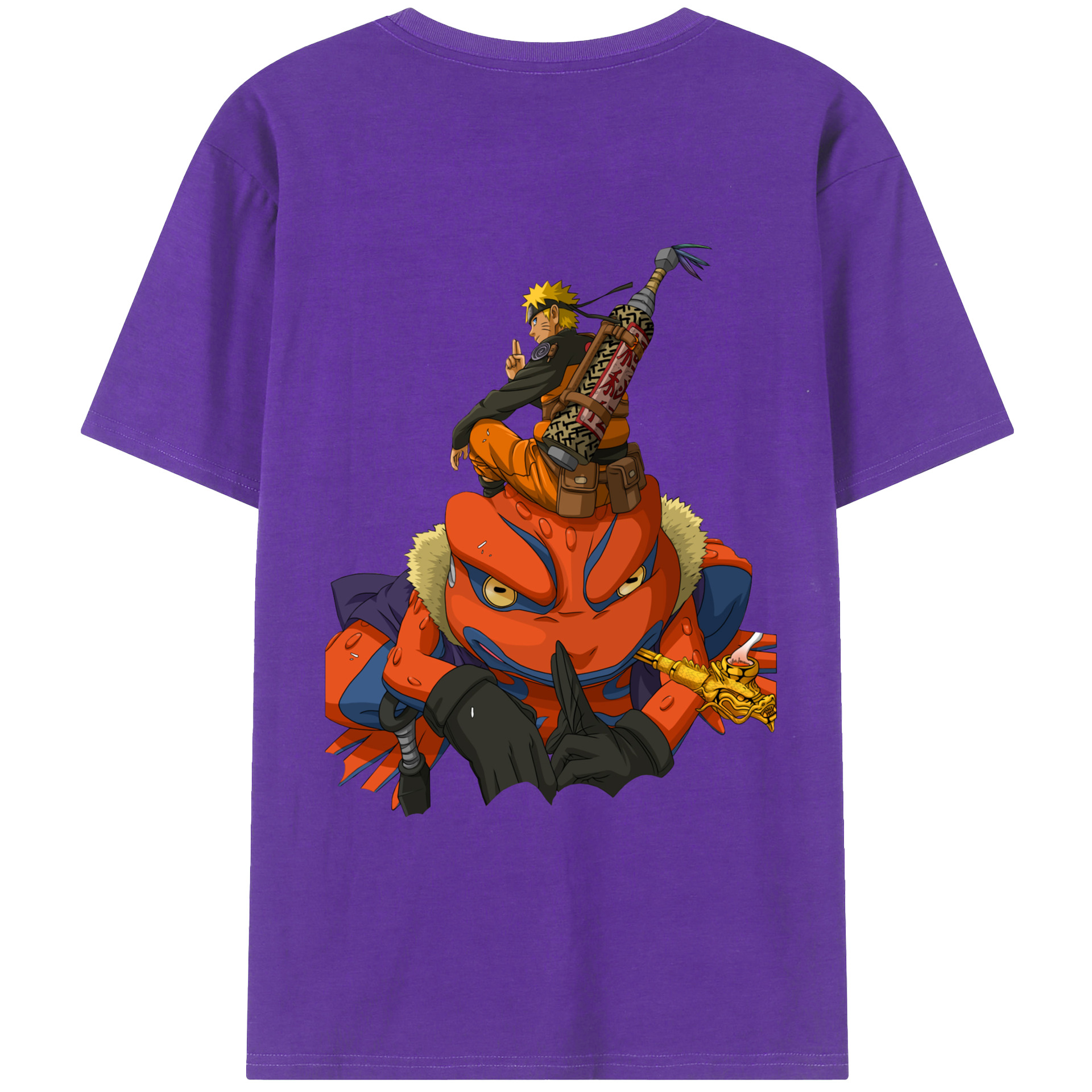 （画像用） NARUTO -ナルト- うずまき ナルト Uzumaki Naruto 綿100％半袖Tシャツ（背面プリント）